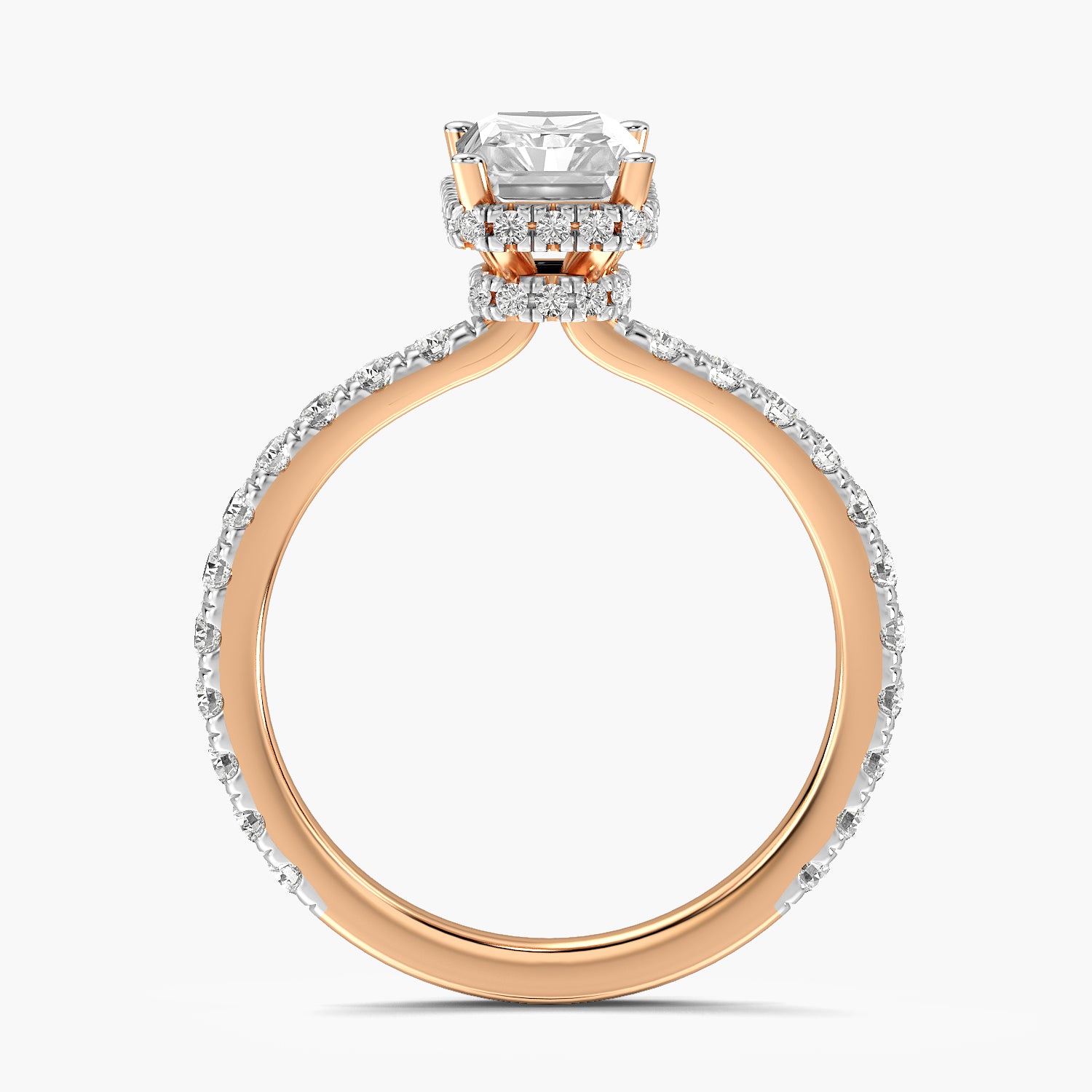 Radiant Pavé Lab Grown Diamond Ring
