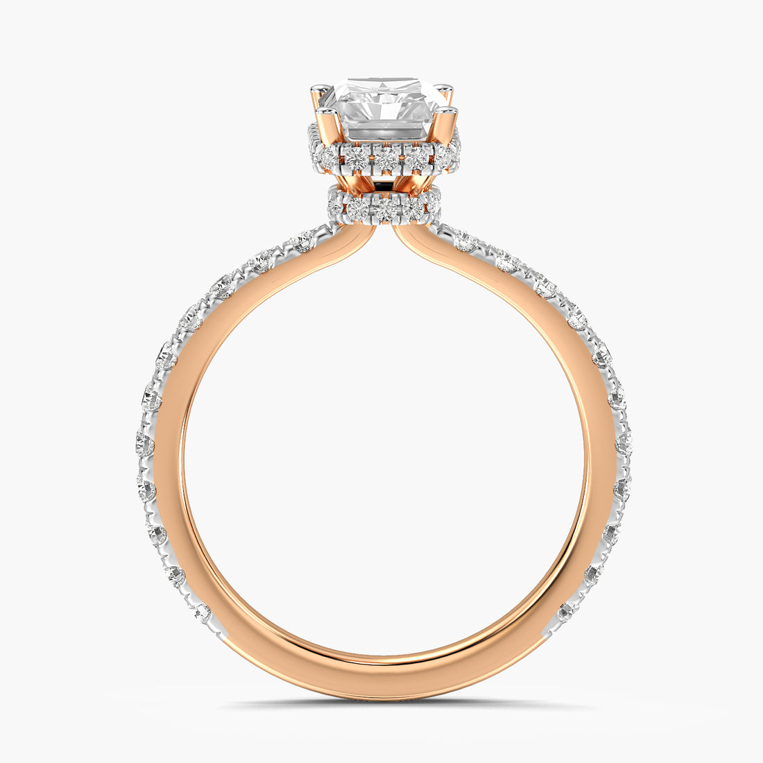 Radiant Pavé Lab Grown Diamond Ring