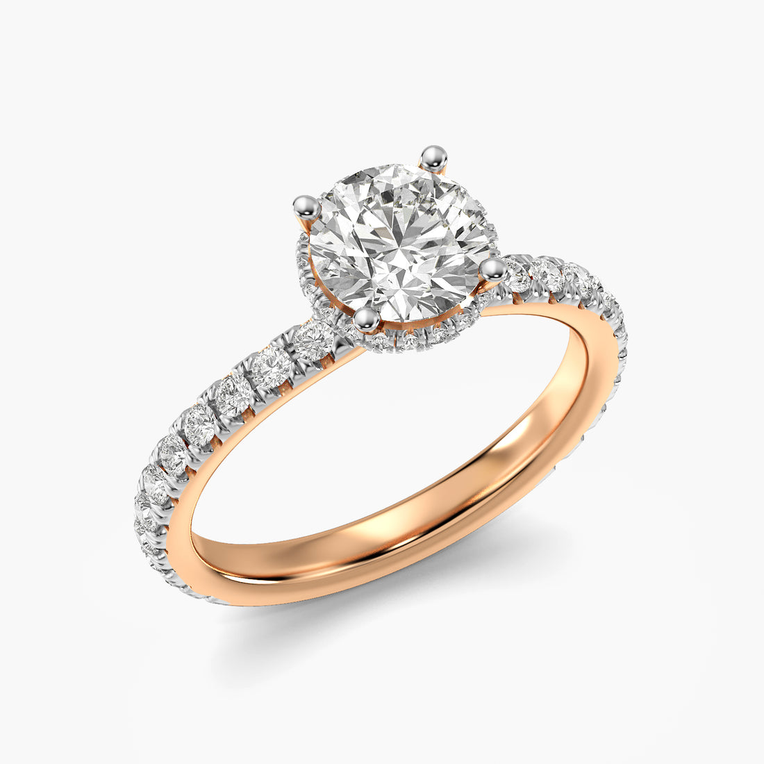 Round Pavé Lab Grown Diamond Ring