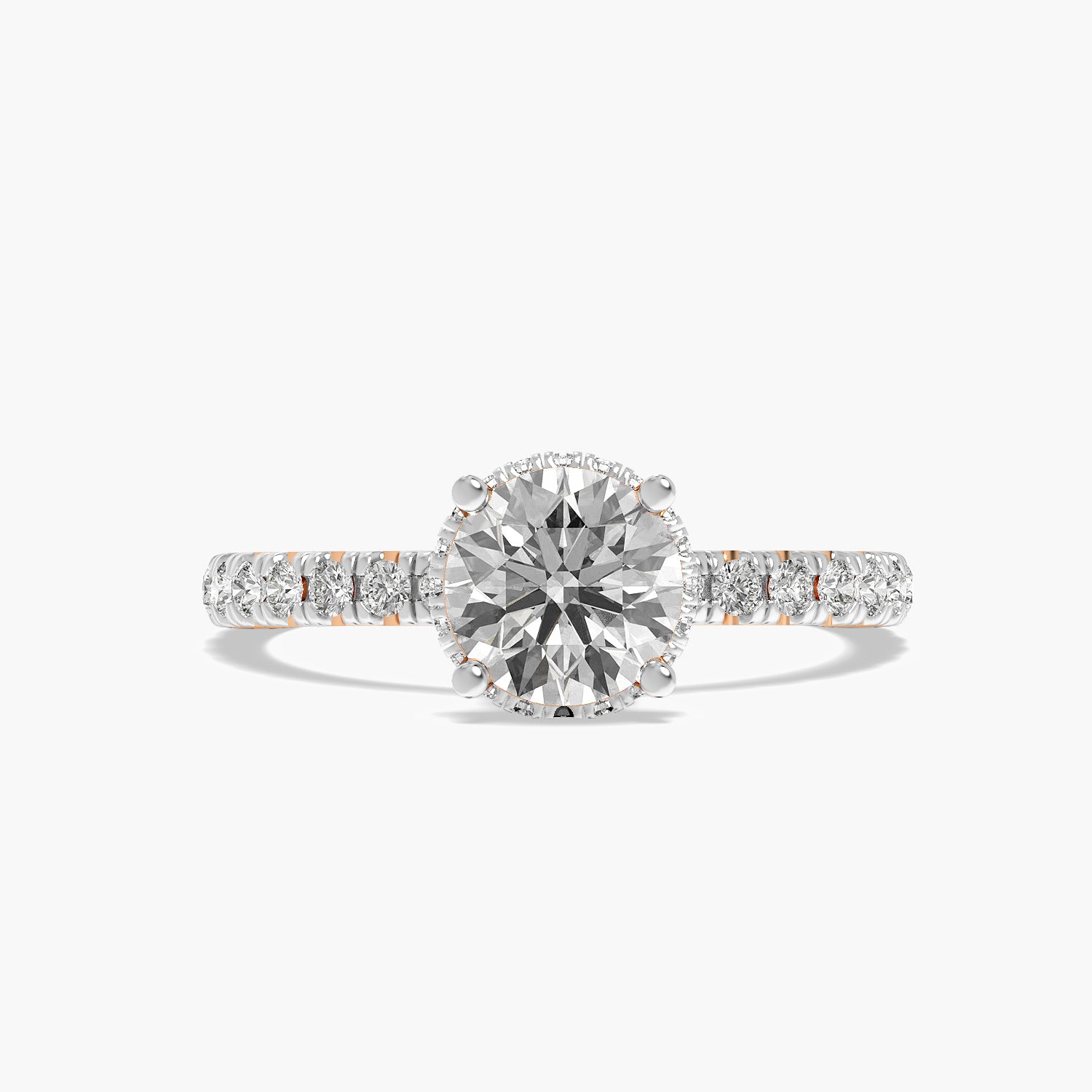 Round Pavé Lab Grown Diamond Ring