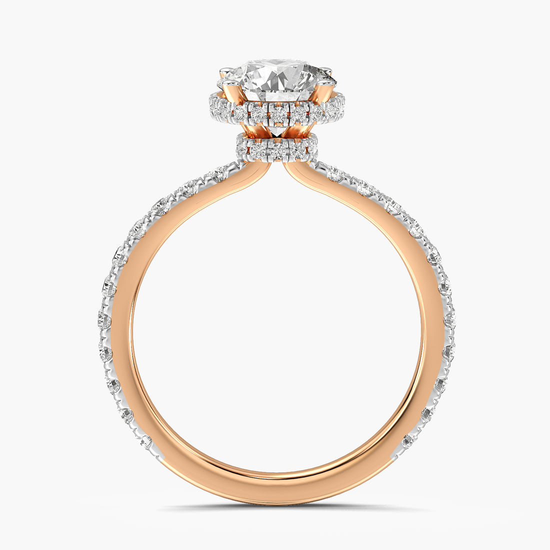 Round Pavé Lab Grown Diamond Ring