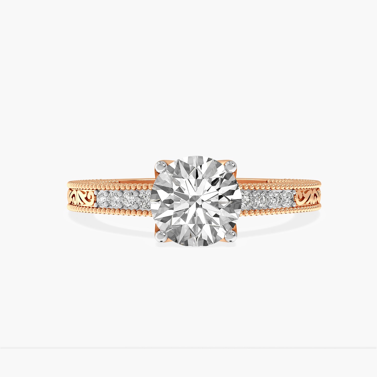 Round Vintage Lab Grown Diamond Ring