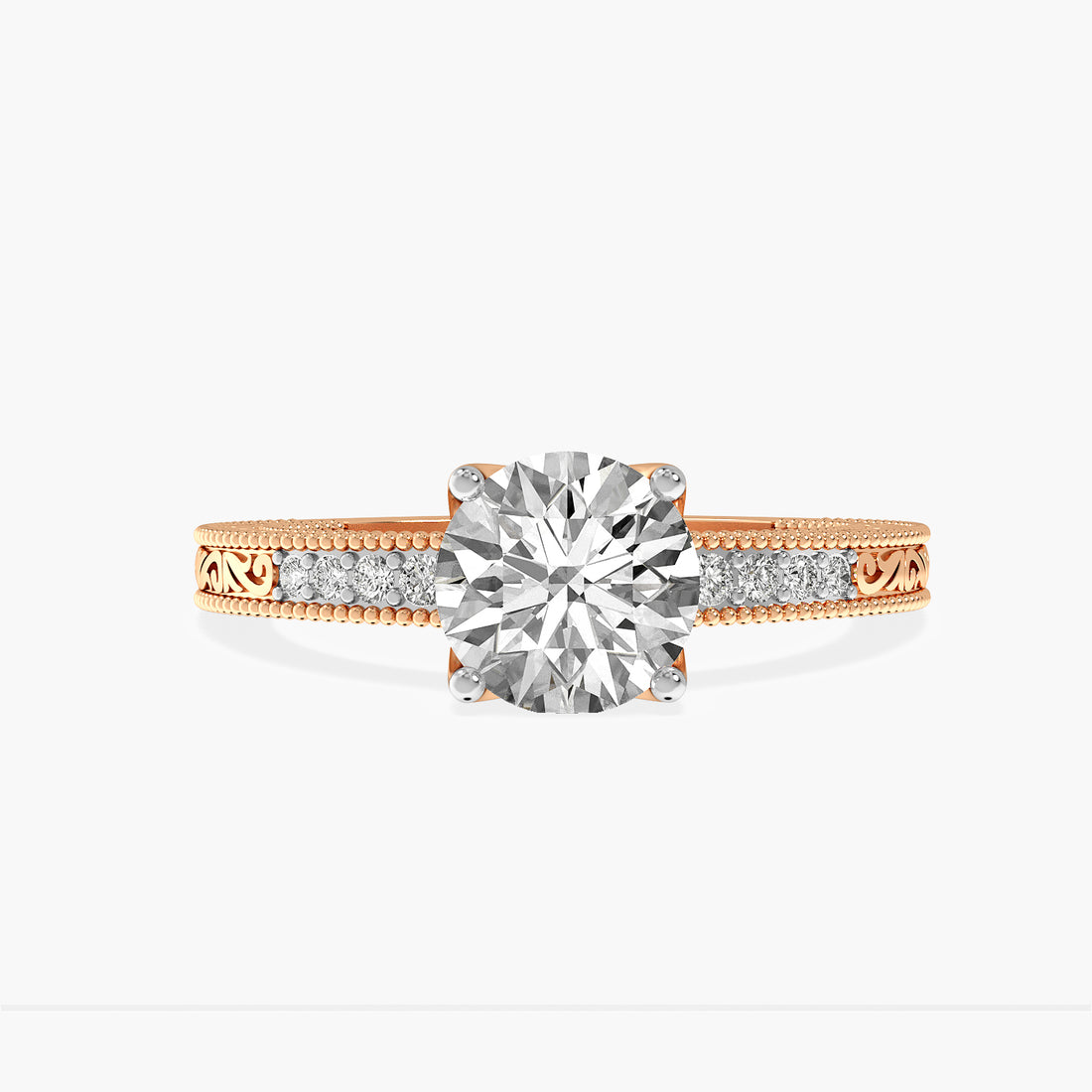 Round Vintage Lab Grown Diamond Ring
