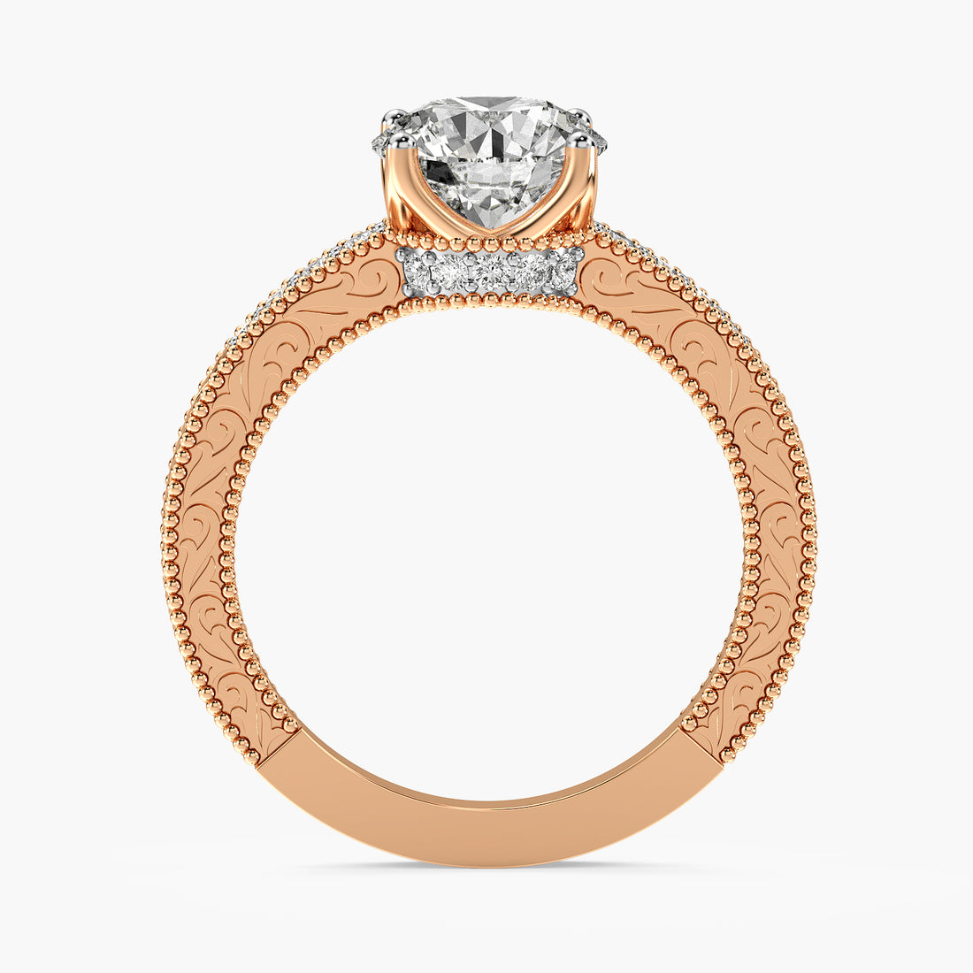 Round Vintage Lab Grown Diamond Ring