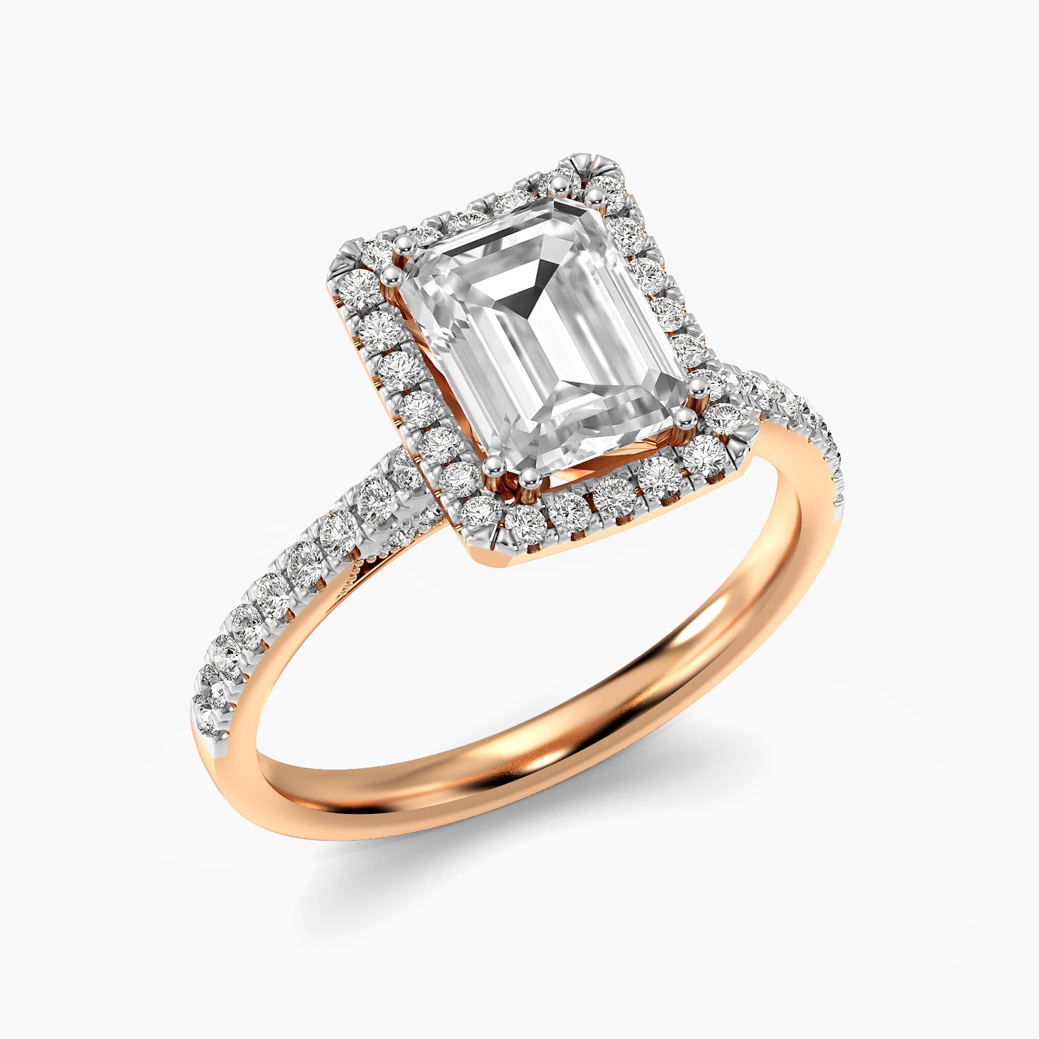 Astra Emerald Halo Lab Grown Diamond Ring