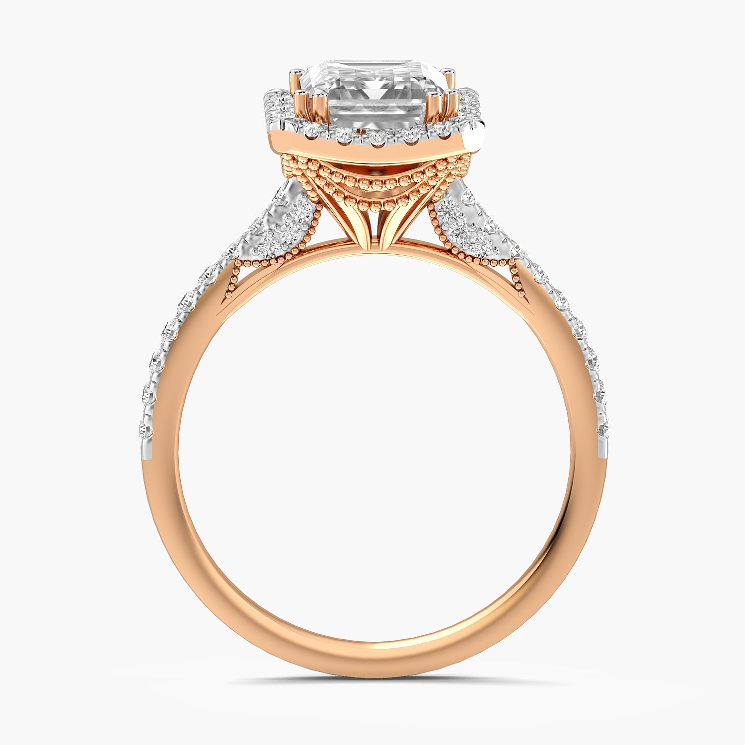 Astra Emerald Halo Lab Grown Diamond Ring