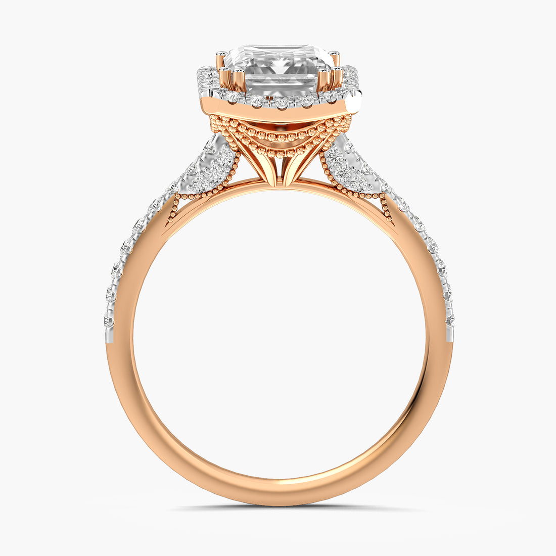 Astra Emerald Halo Lab Grown Diamond Ring