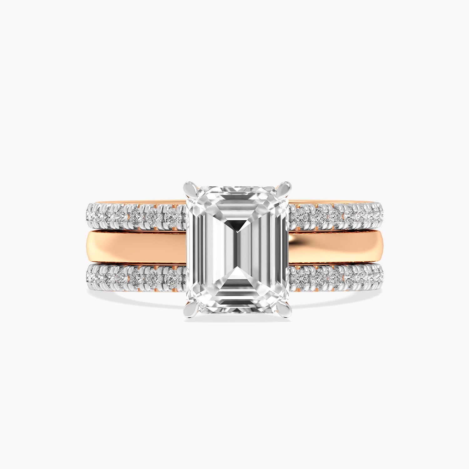 Trinity Emerald Lab Grown Diamond Ring