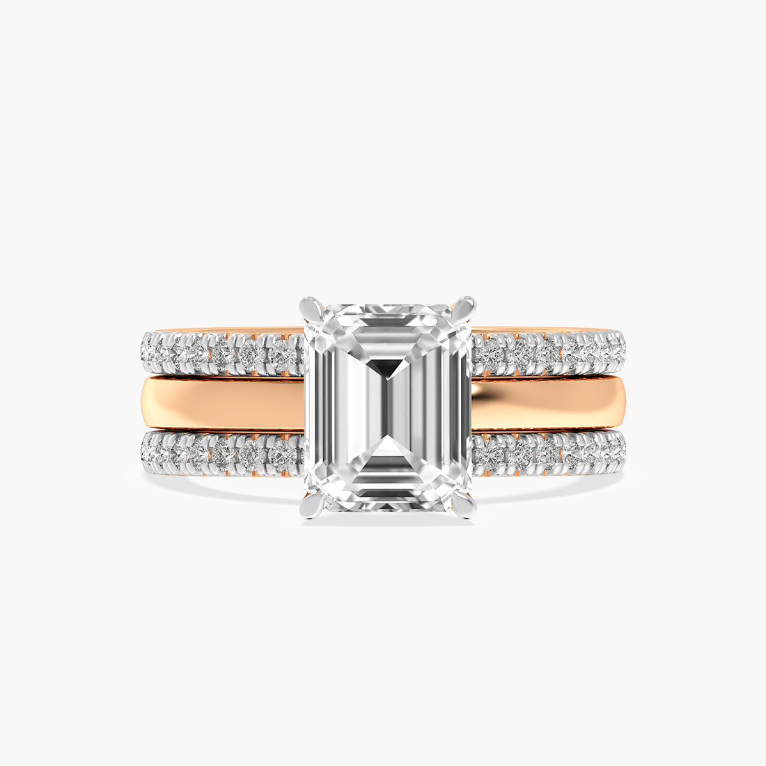 Trinity Emerald Lab Grown Diamond Ring