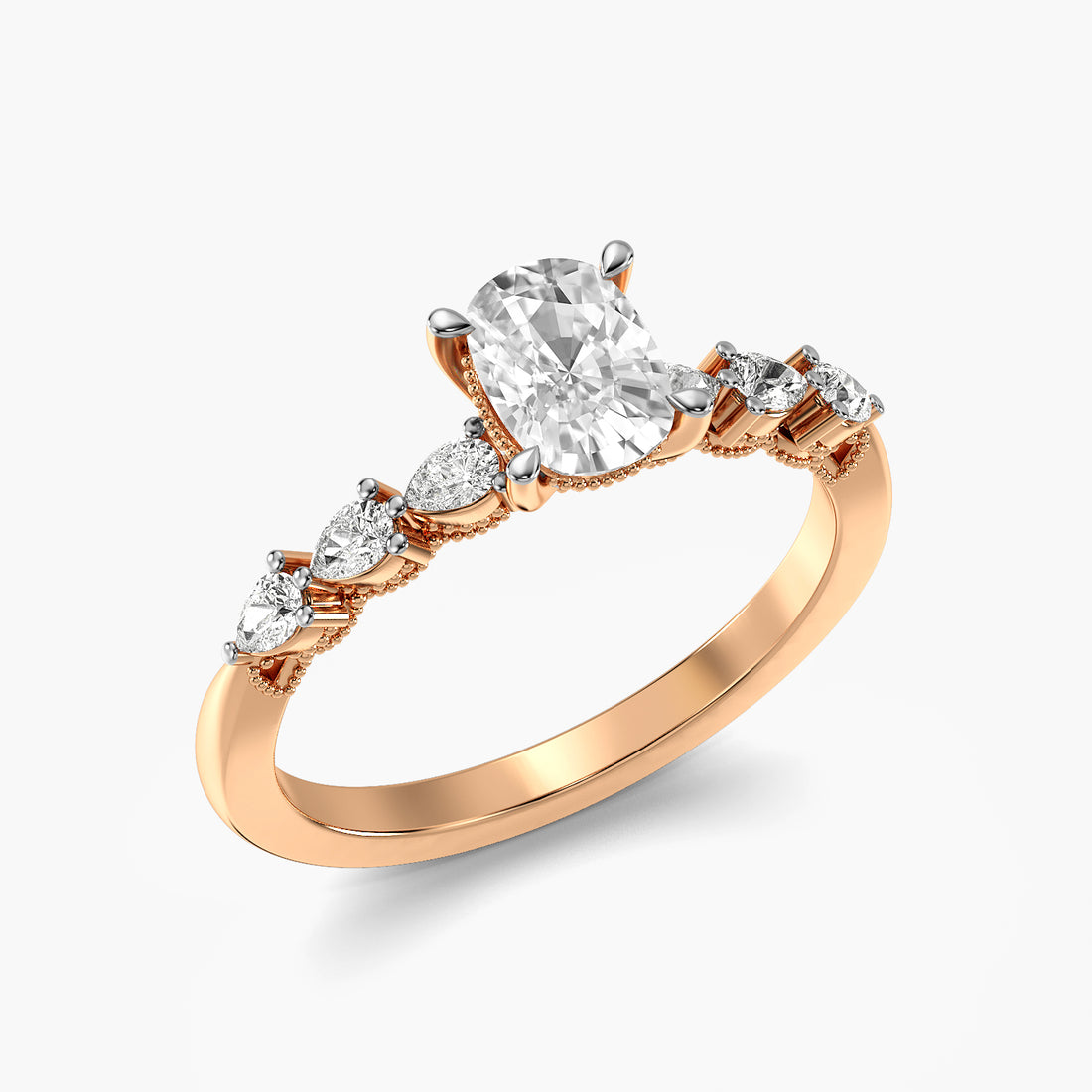 Cushion Vintage Cluster Ring