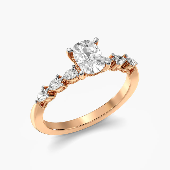 Cushion Vintage Cluster Ring