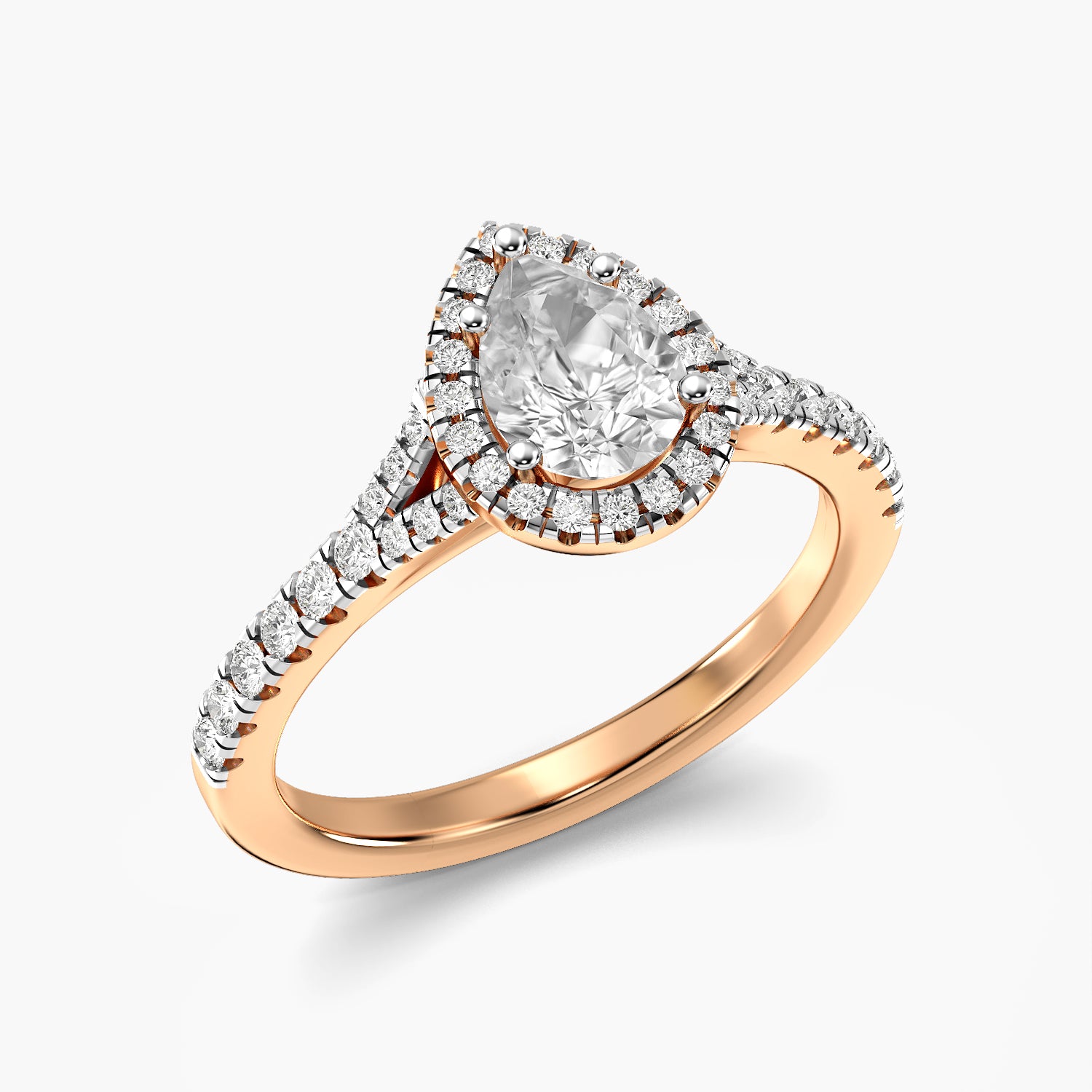 Pear Halo Ring