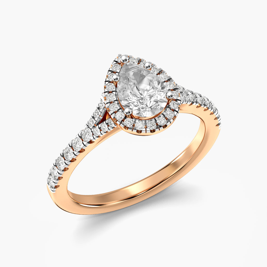 Pear Halo Ring