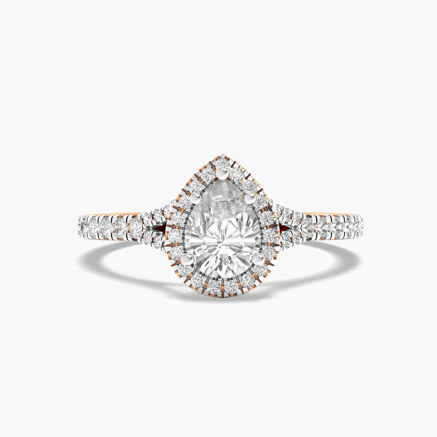 Pear Halo Ring