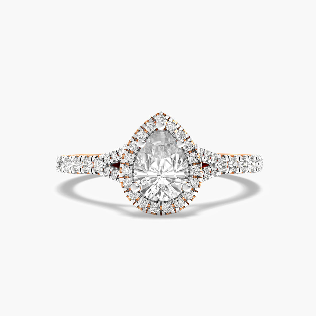 Pear Halo Ring