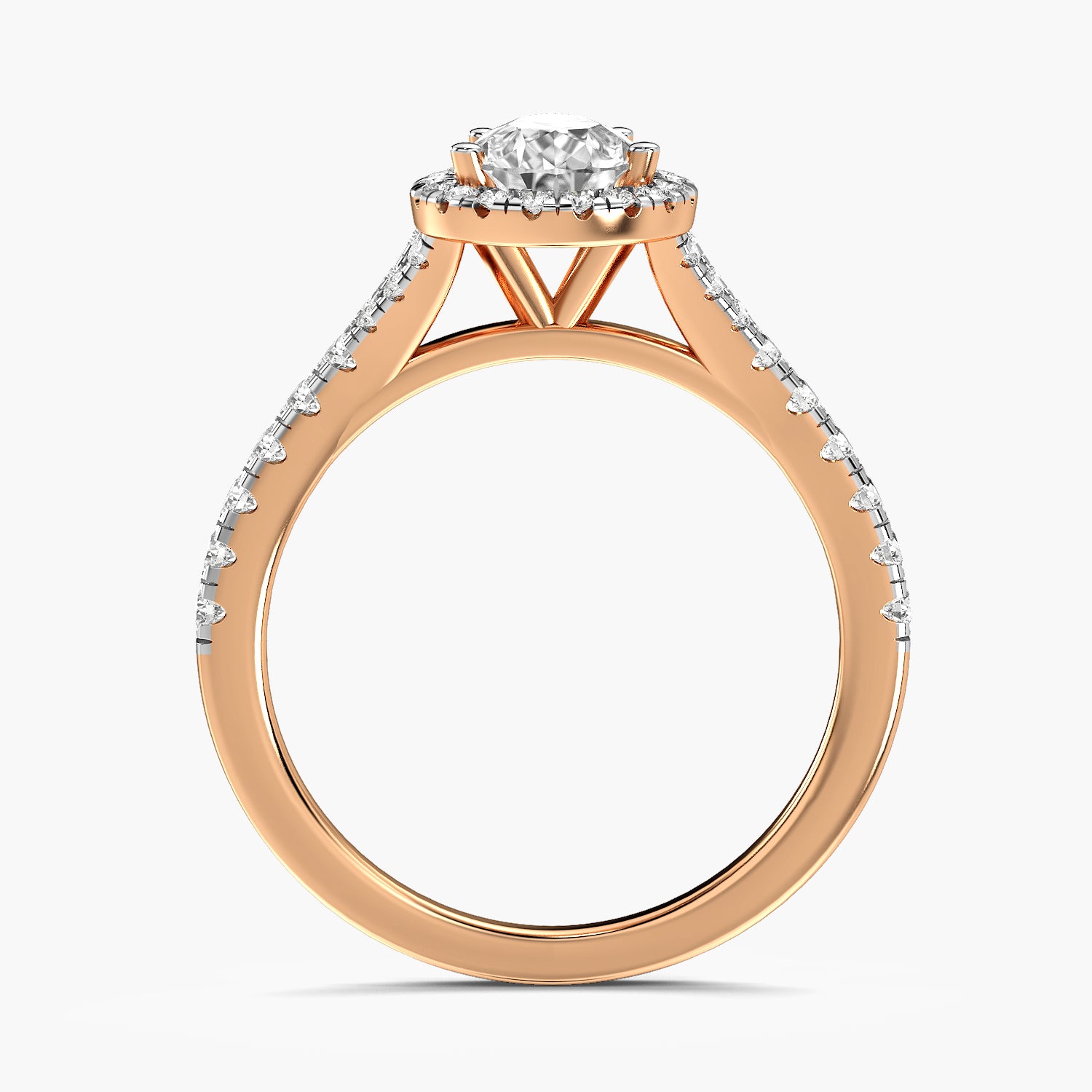 Pear Halo Ring