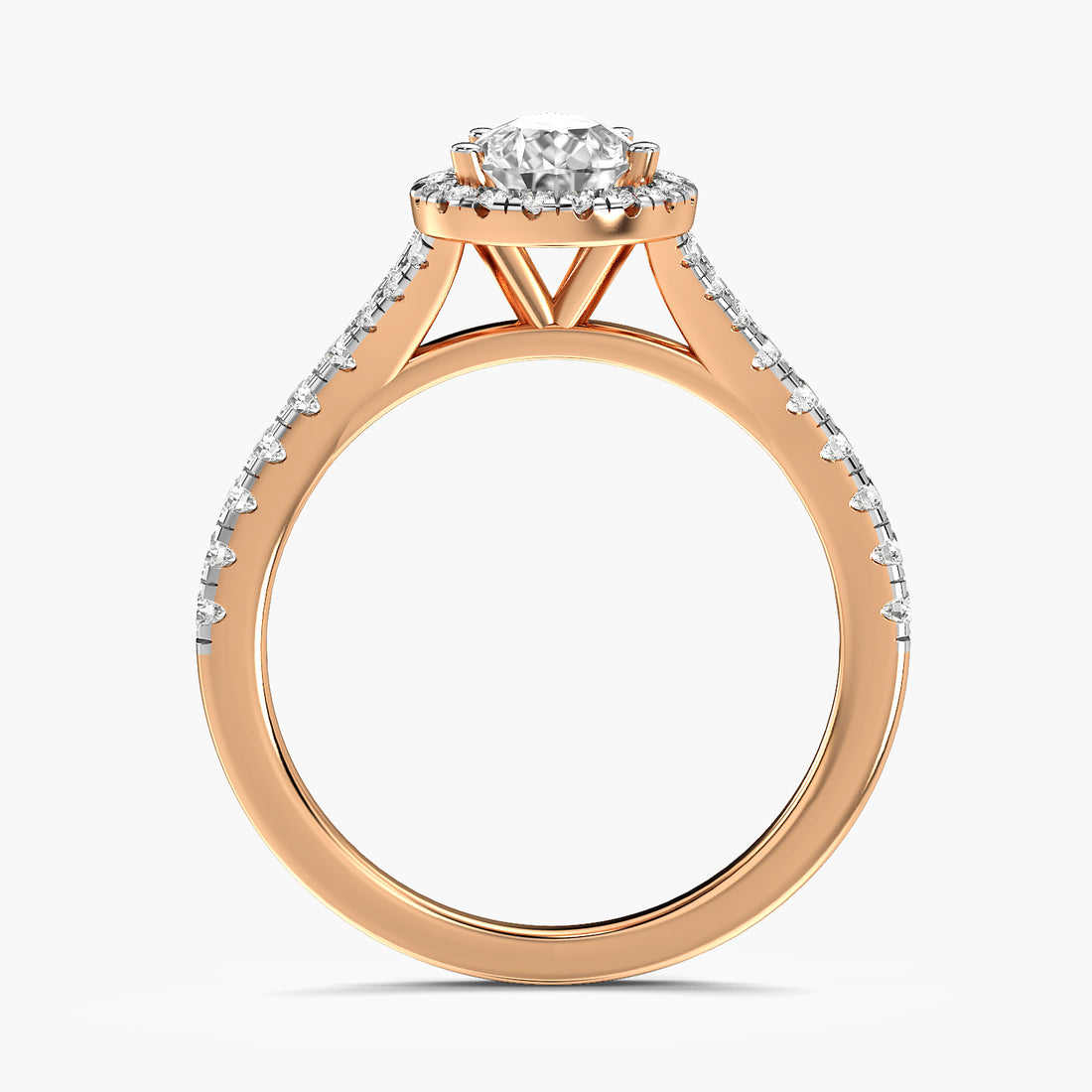 Pear Halo Ring