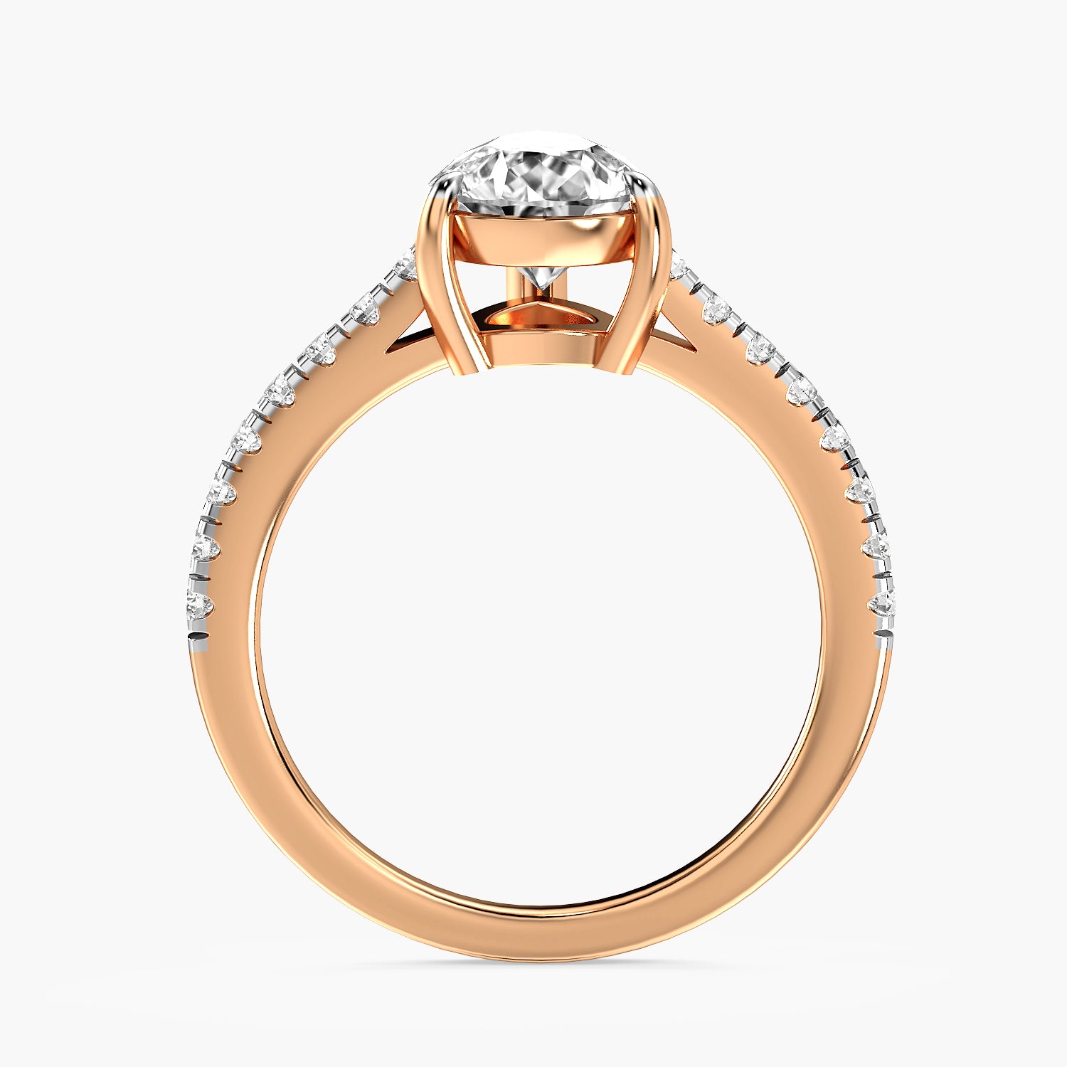 Pear Solitaire Pavé Ring