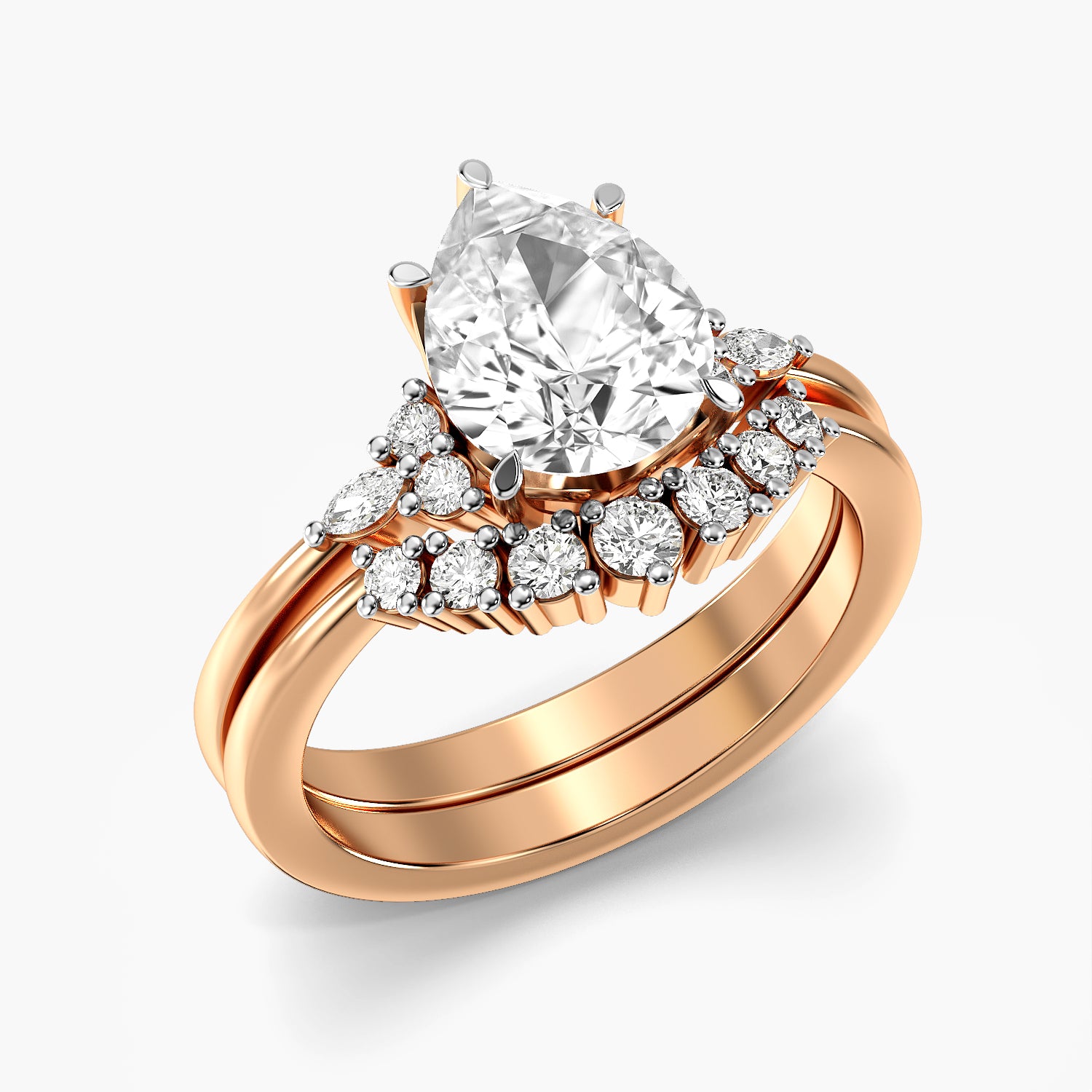 Pear Halo Lab Grown Diamond Ring