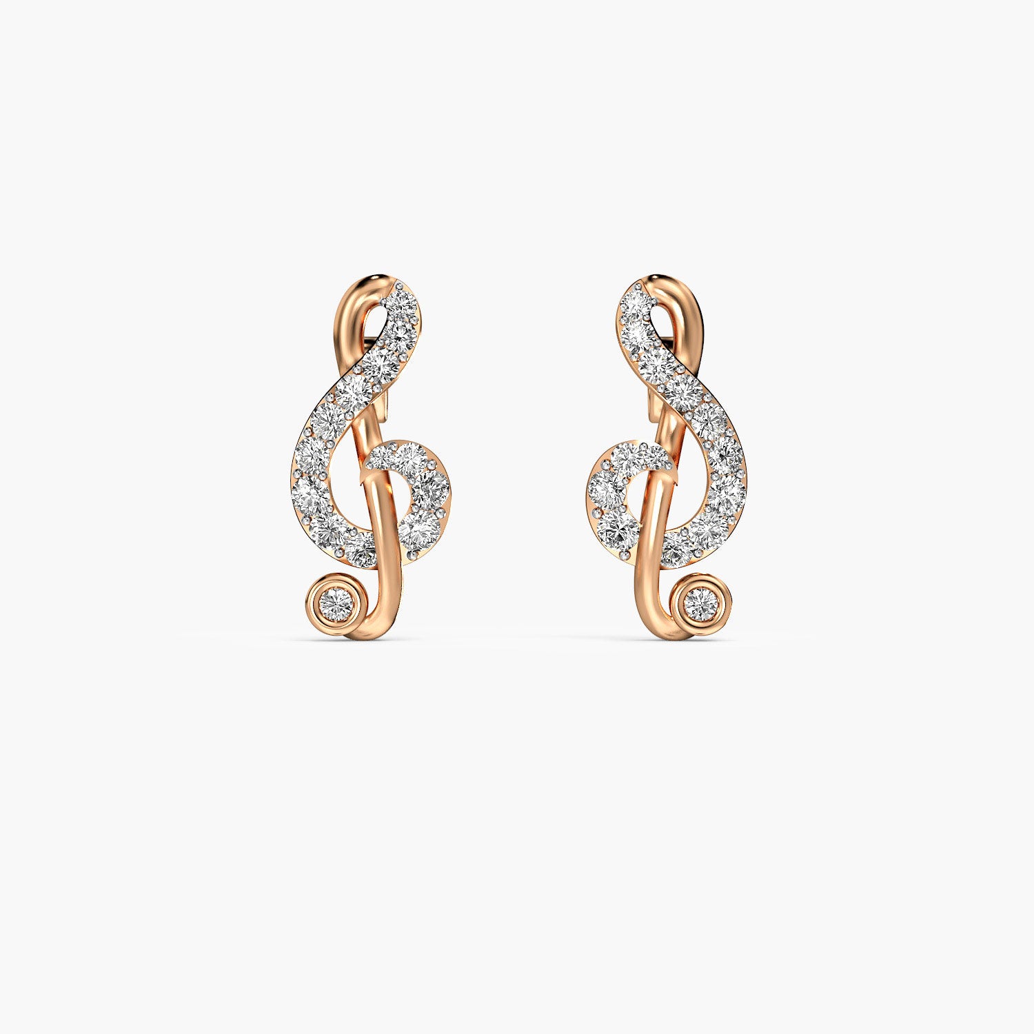 Treble Clef Lab-Grown Diamond Earrings