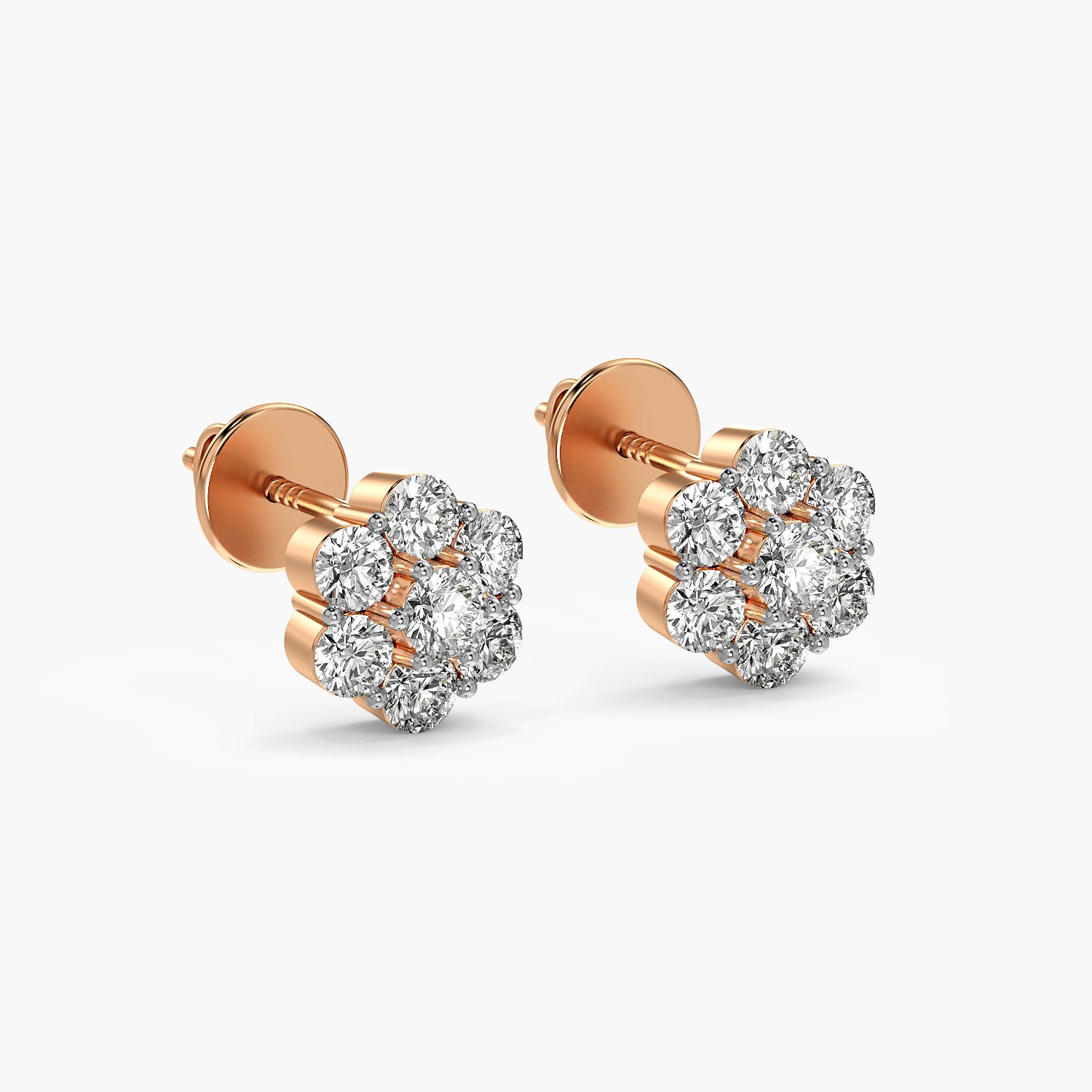Floral Cluster Lab-Grown Diamond Earrings - Moena