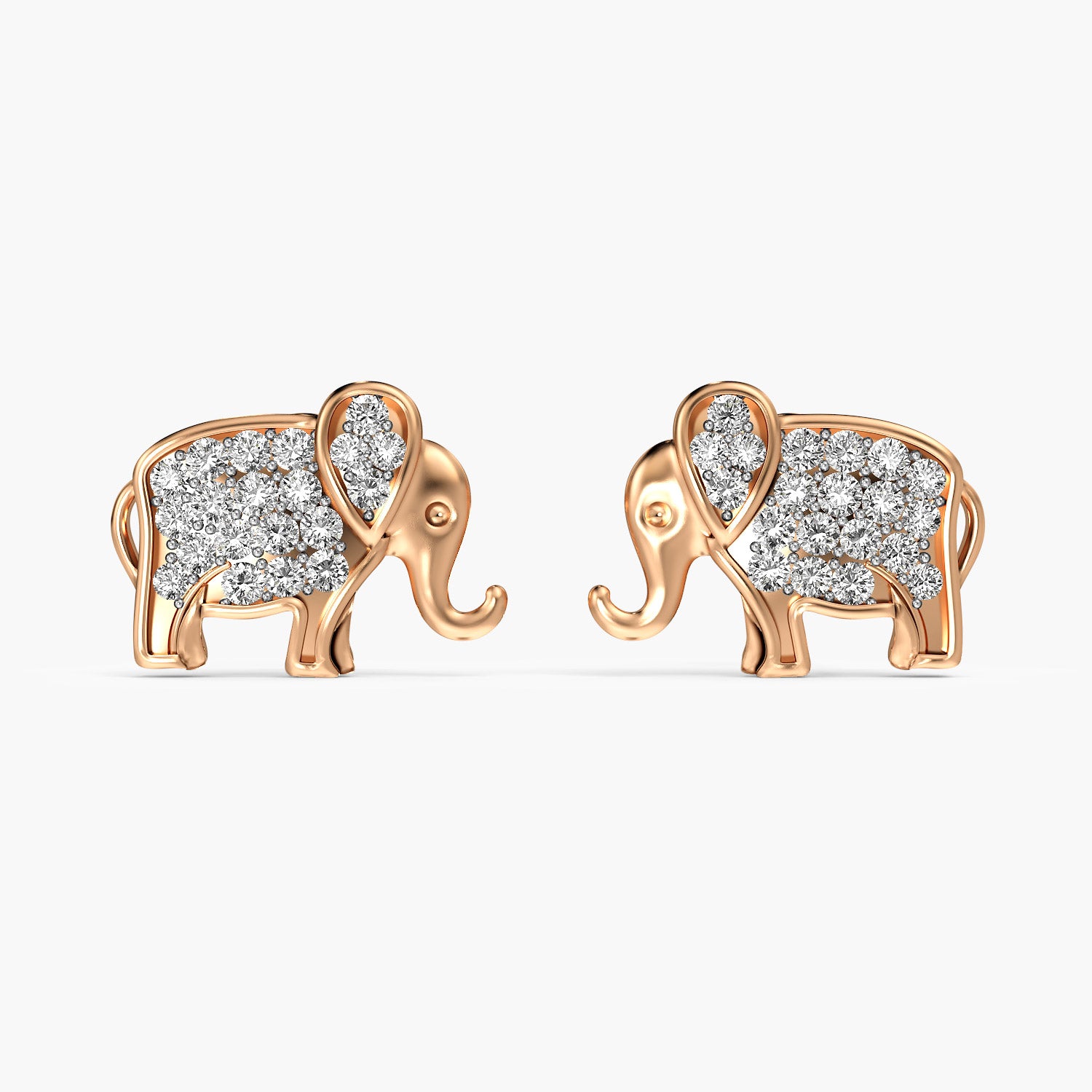Elephant Motif Lab-Grown Diamond Earrings