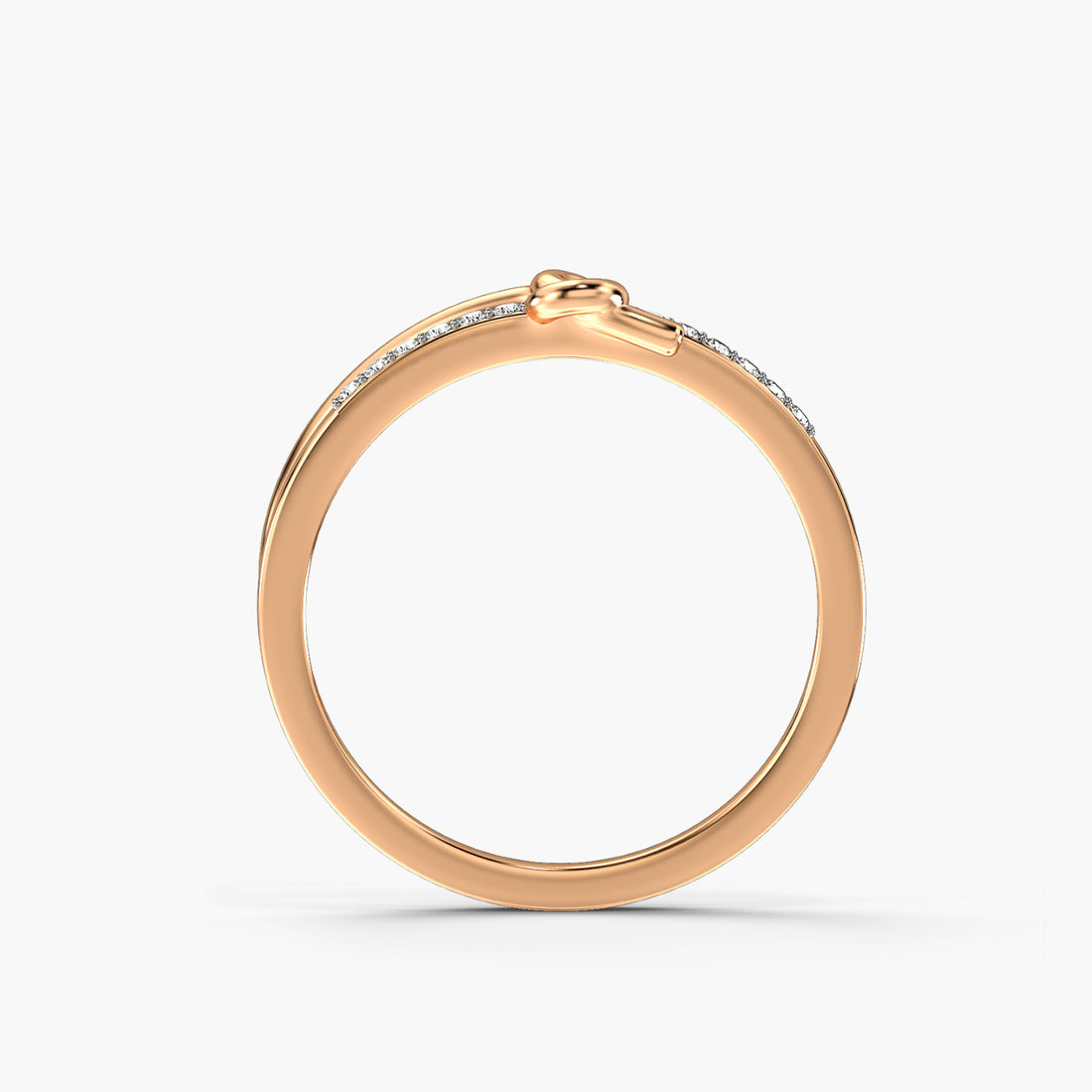 Knot of Joy - Front View in Rose Gold - Diamond Ring by Moena