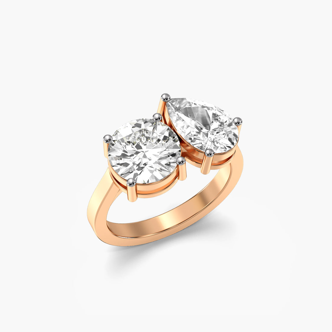 Dual Brilliance - 3D View in Rose Gold - Diamond Ring by Moena