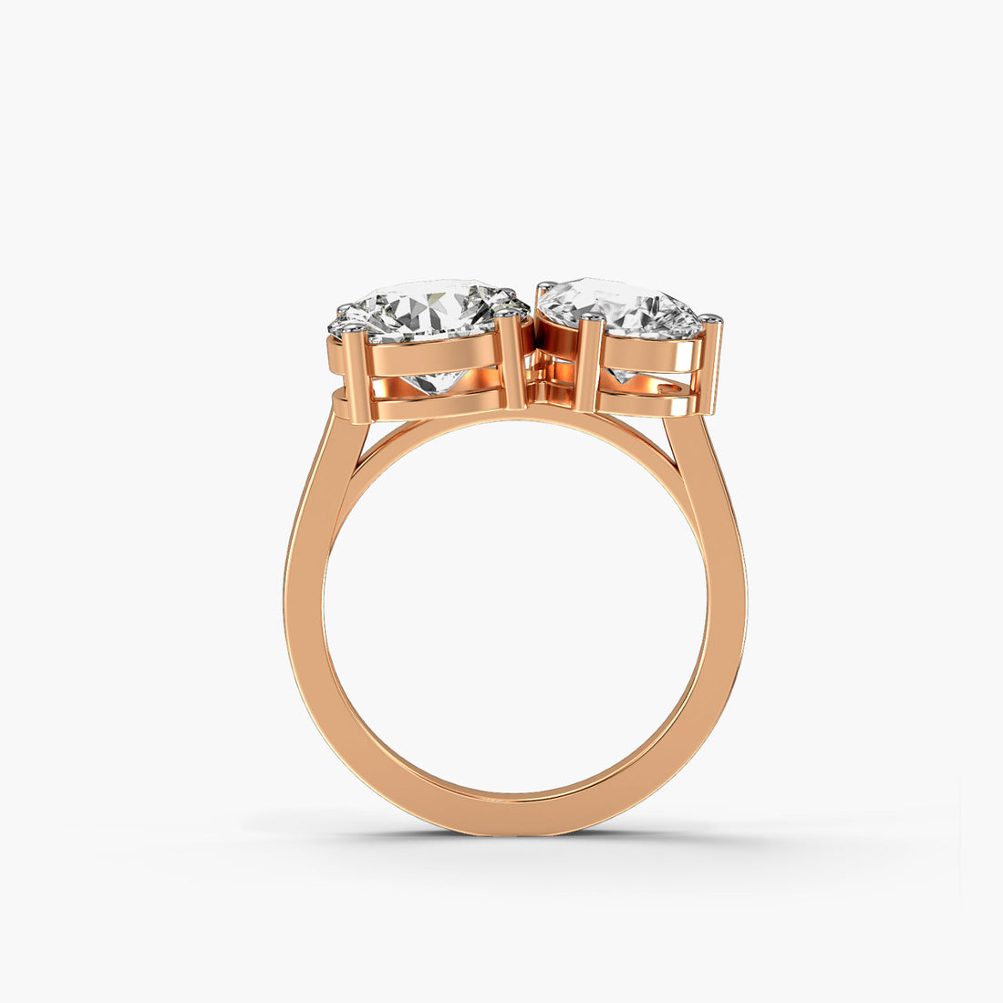Dual Brilliance - Front View in Rose Gold - Diamond Ring by Moena