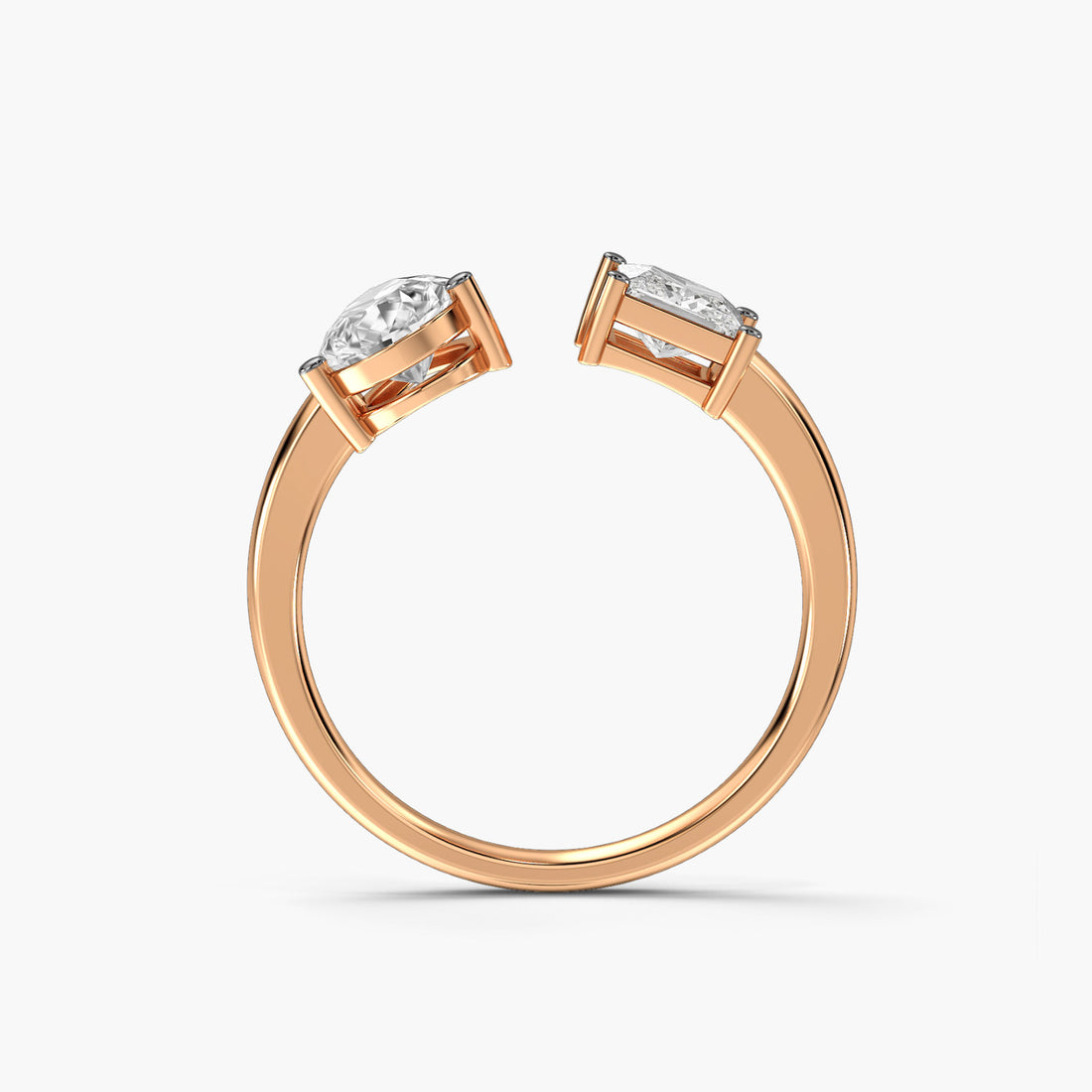 Graceful Fusion - Front View in Rose Gold - Diamond Ring by Moena