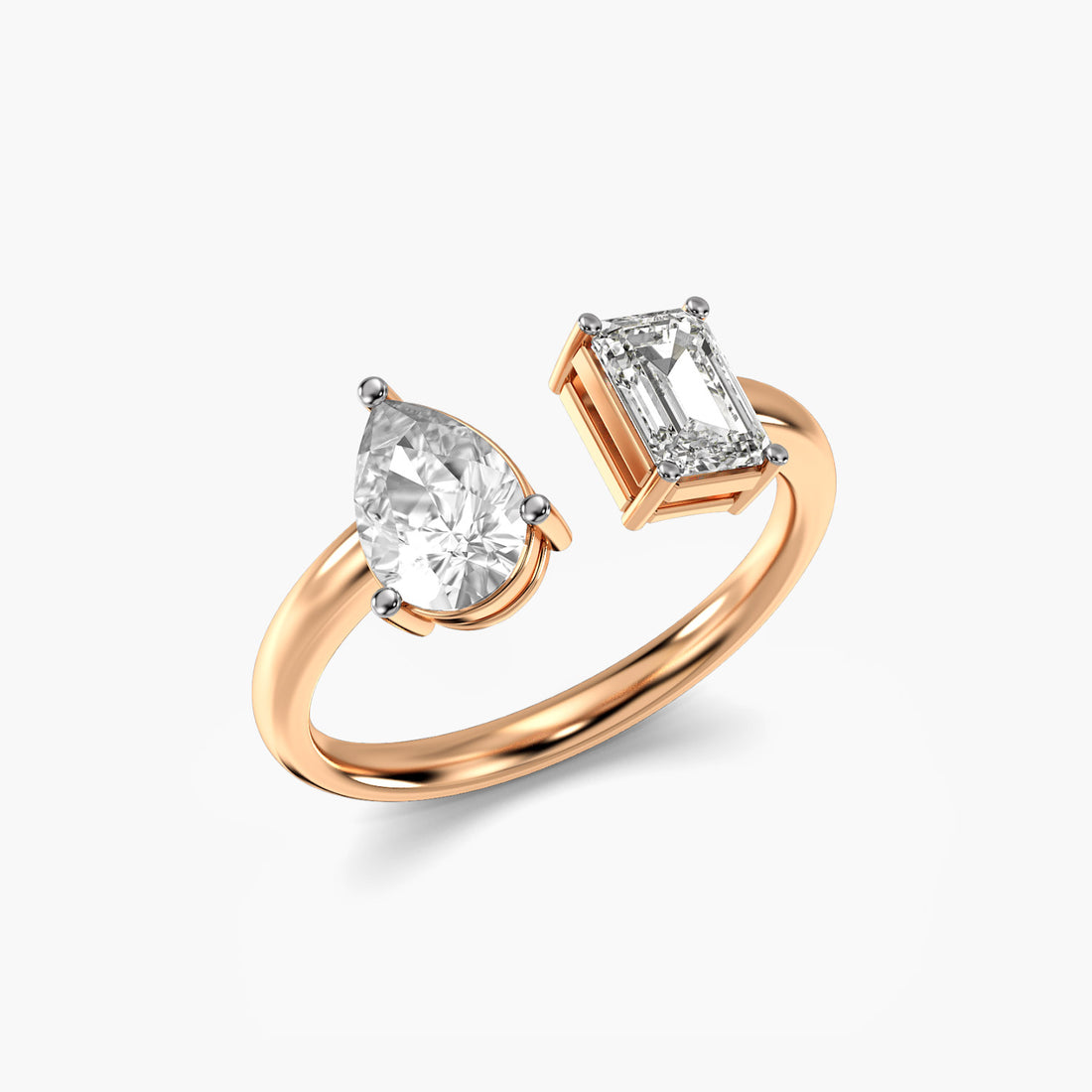 Sunlit Love - 3D View in Rose Gold - Diamond Ring by Moena