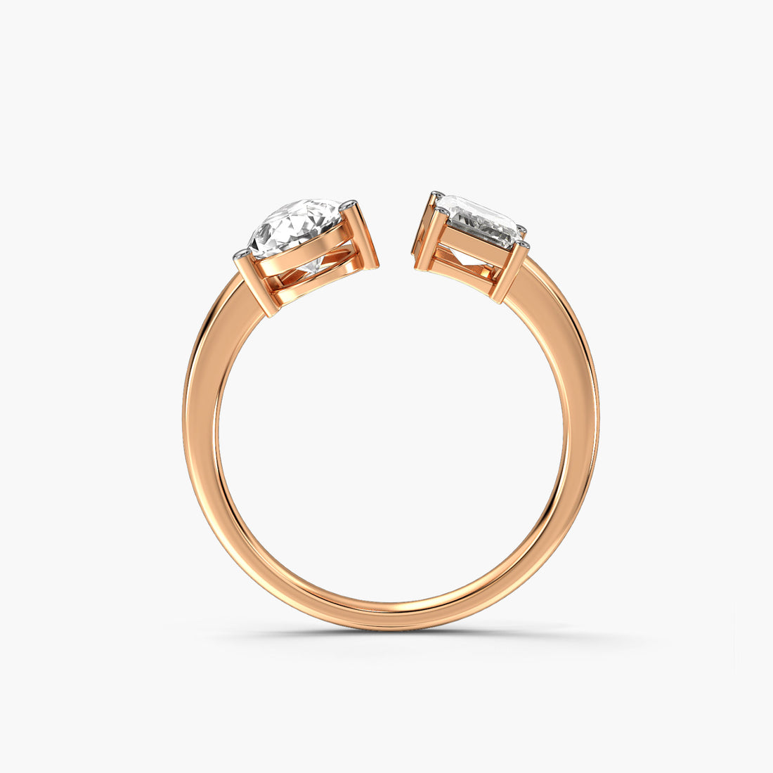 Sunlit Love - Front View in Rose Gold - Diamond Ring by Moena