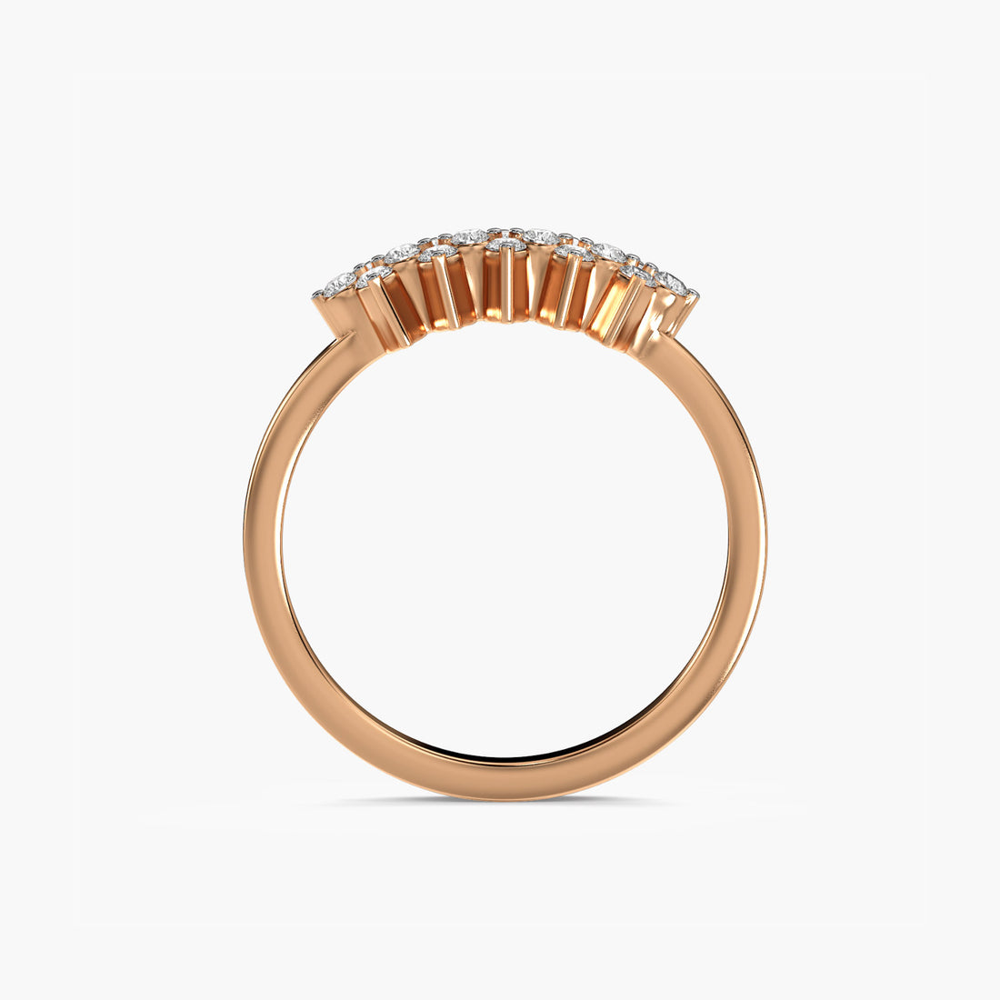 Radiant Lab Diamond Ring - Front View in Rose Gold - Radiant Diamond Ring by Moena