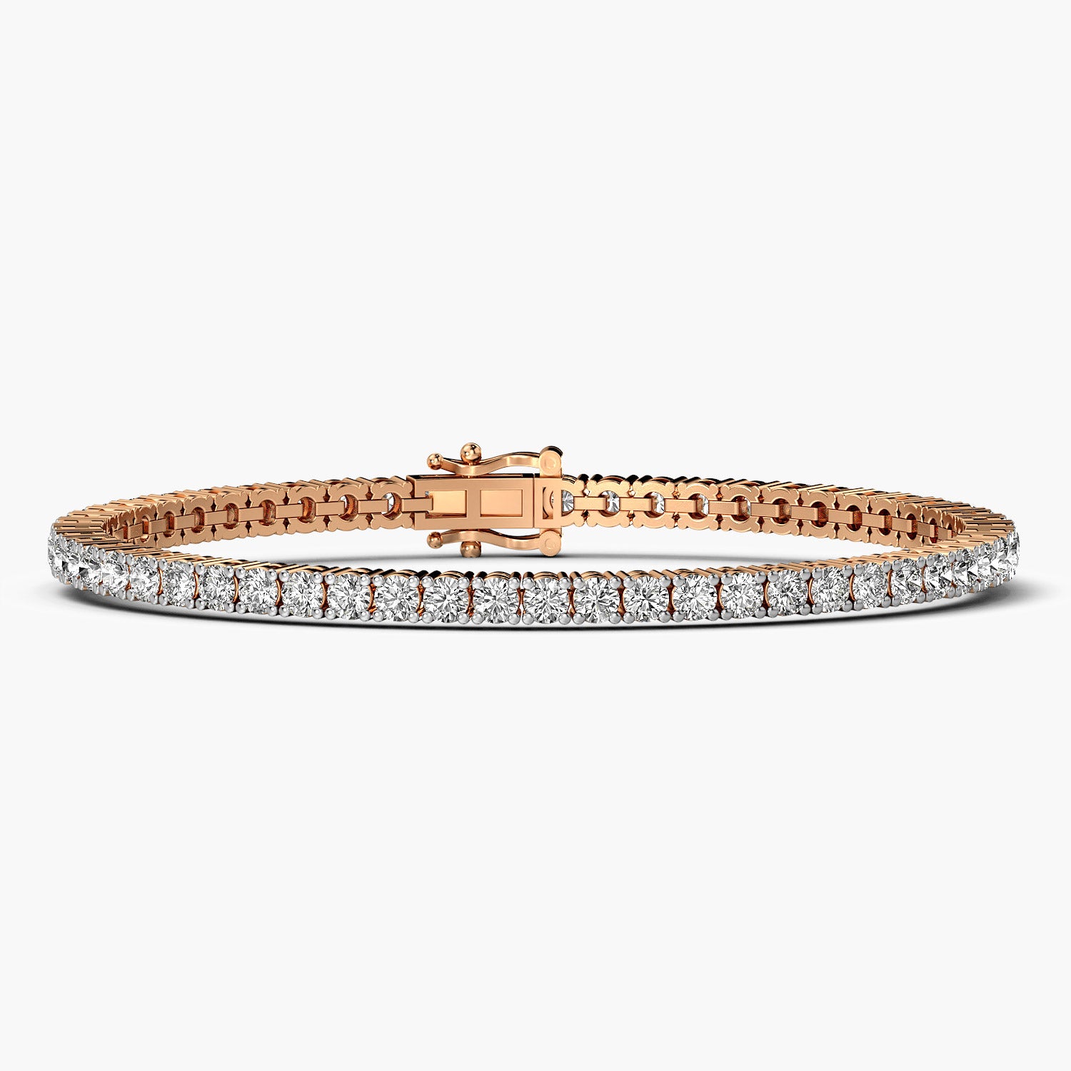Everyday wear timeless rose gold tennis bracelet adorned with sparkling lab grown diamonds,crafted for everyday wear. Perfect for wedding and anniversary gifts.