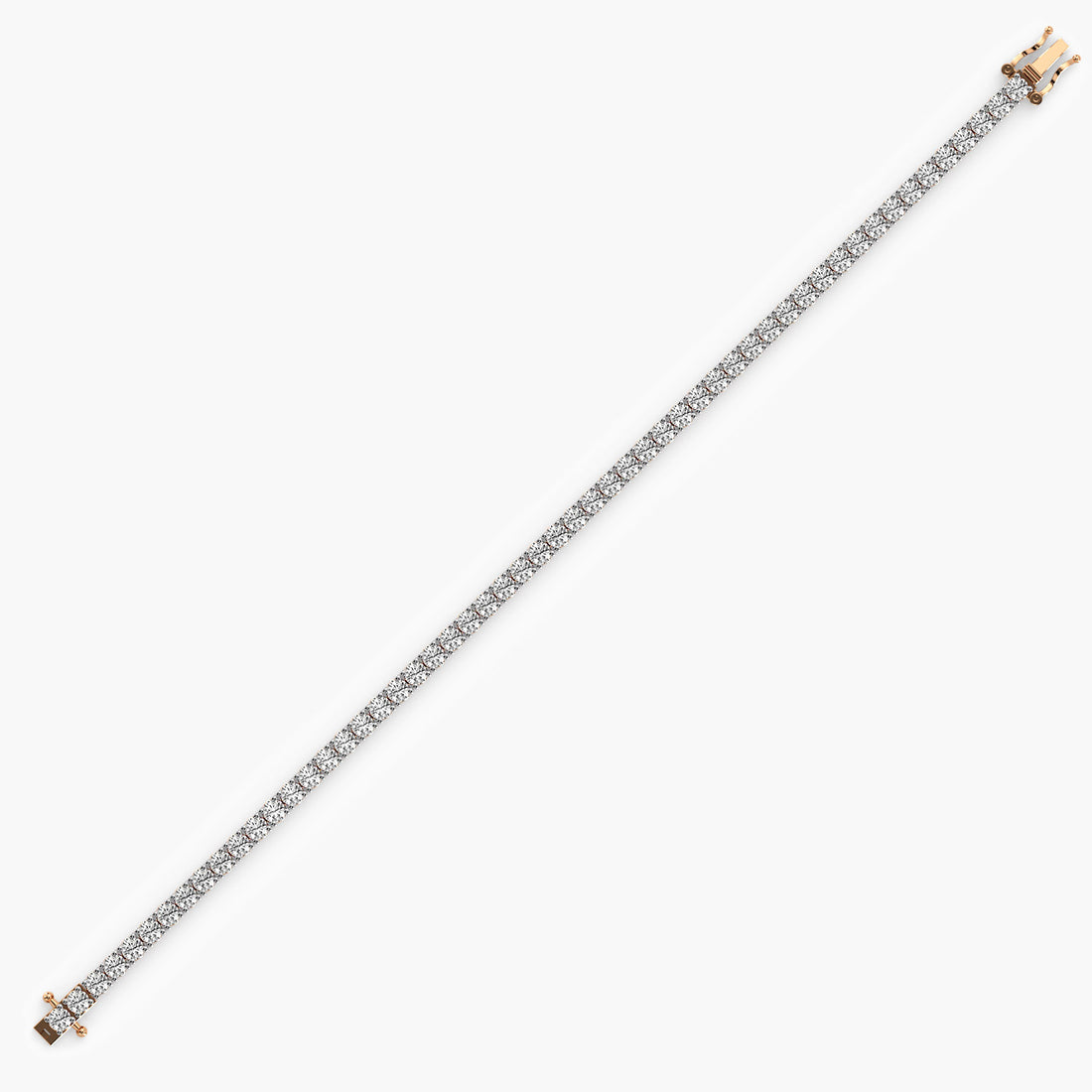 Elegant Gold Tennis Bracelet - Side View in Rose Gold - Diamond Bracelet by Moena
