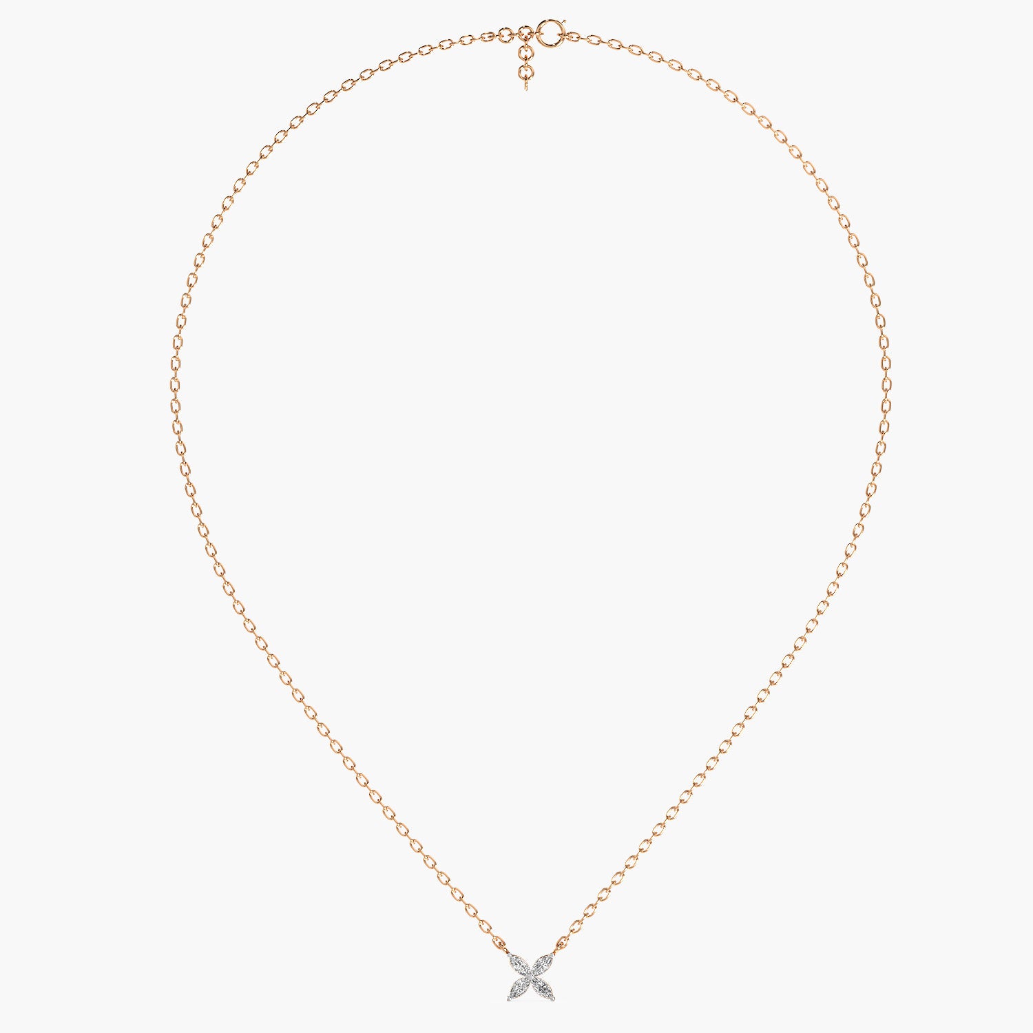 Floral Diamond Pendant Necklace(With Chain) - Moena
