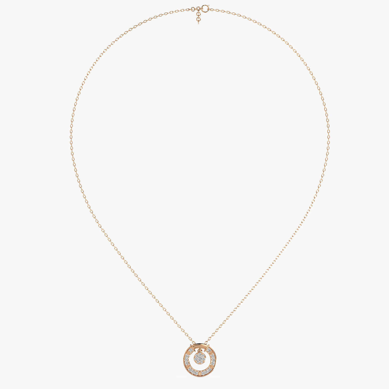 Sparkling Circle Pendant Necklace(With Chain) - Moena