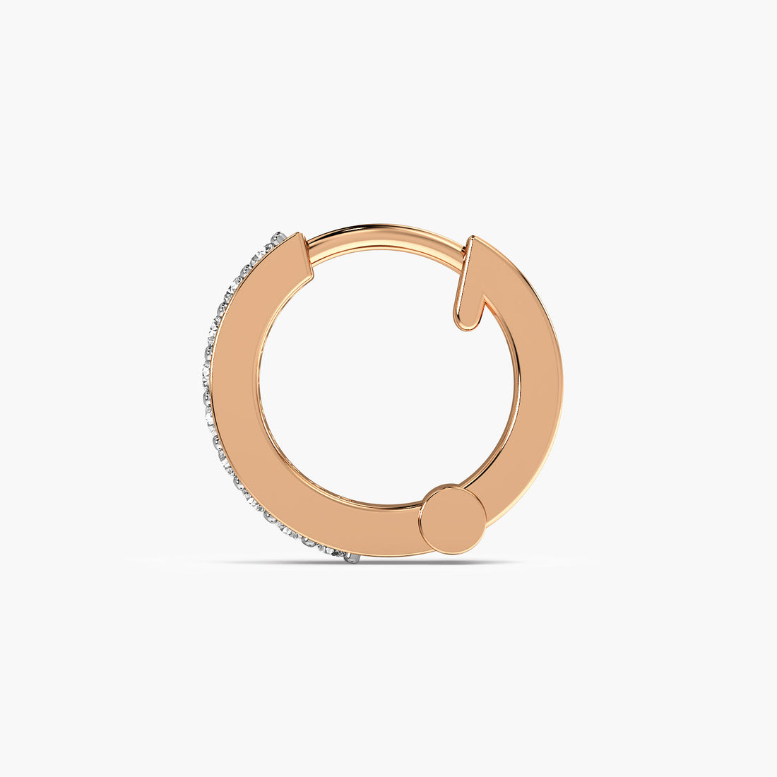 Elegant Line Lab-Grown Diamond Nosepin - Side View in Rose Gold - Diamond Nosepin by Moena