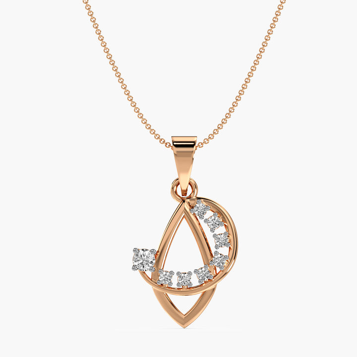 Eclipse Duo Pendant - Front View in Rose Gold - Diamond Pendant by Moena