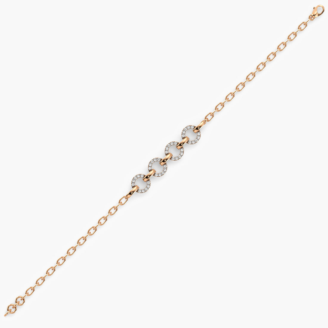 Circular Elegance Bracelet - Side View in Rose Gold - Diamond Bracelet by Moena