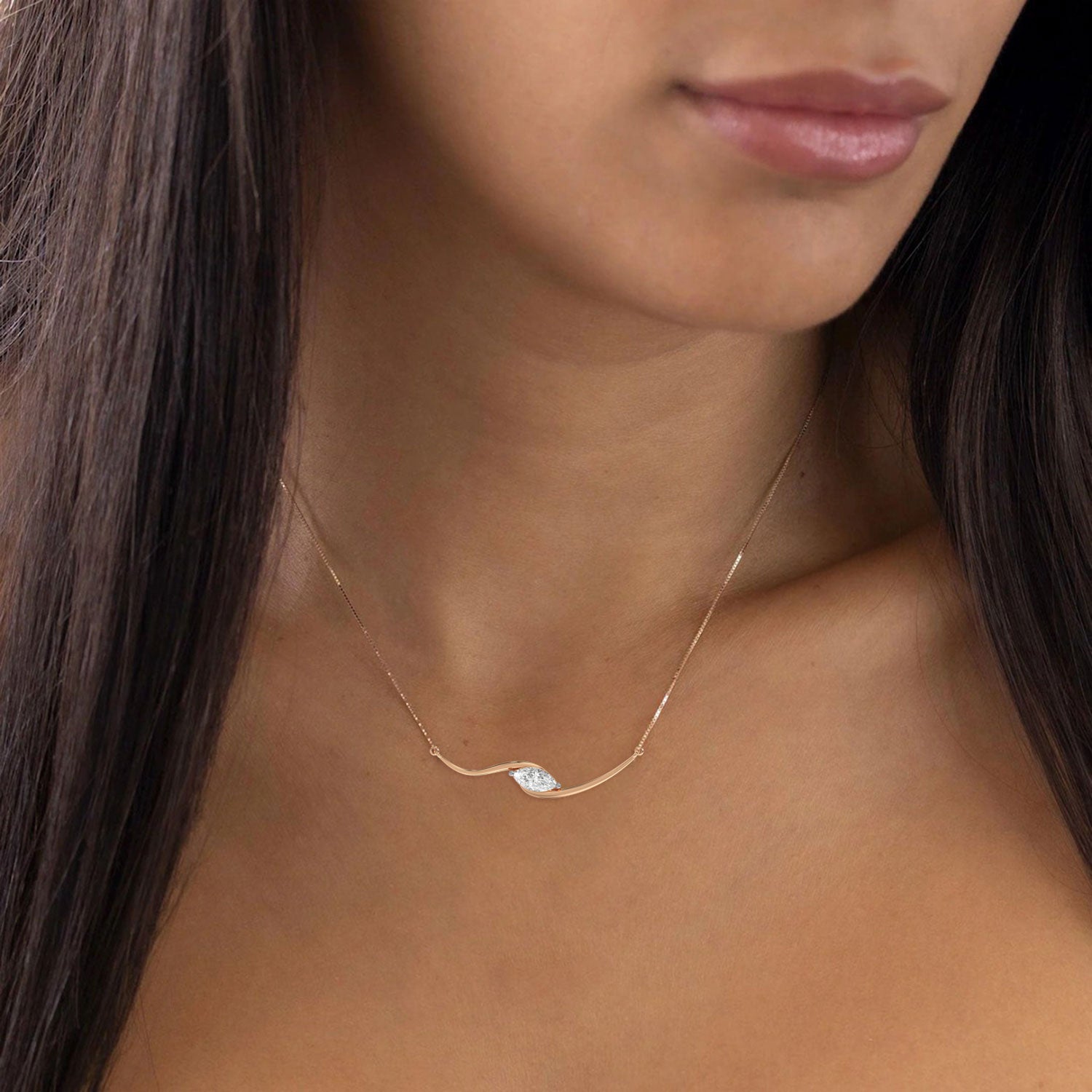 Grace in motion with a marquise shimmer(With Chain)