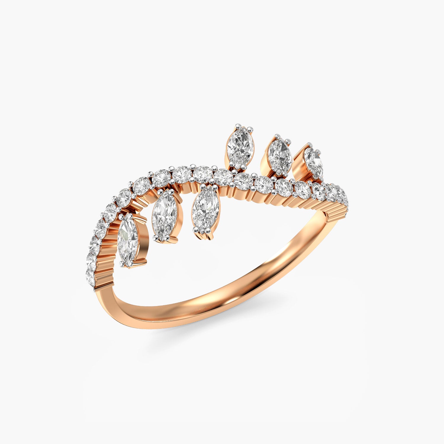 A graceful symphony of marquise and round brilliance