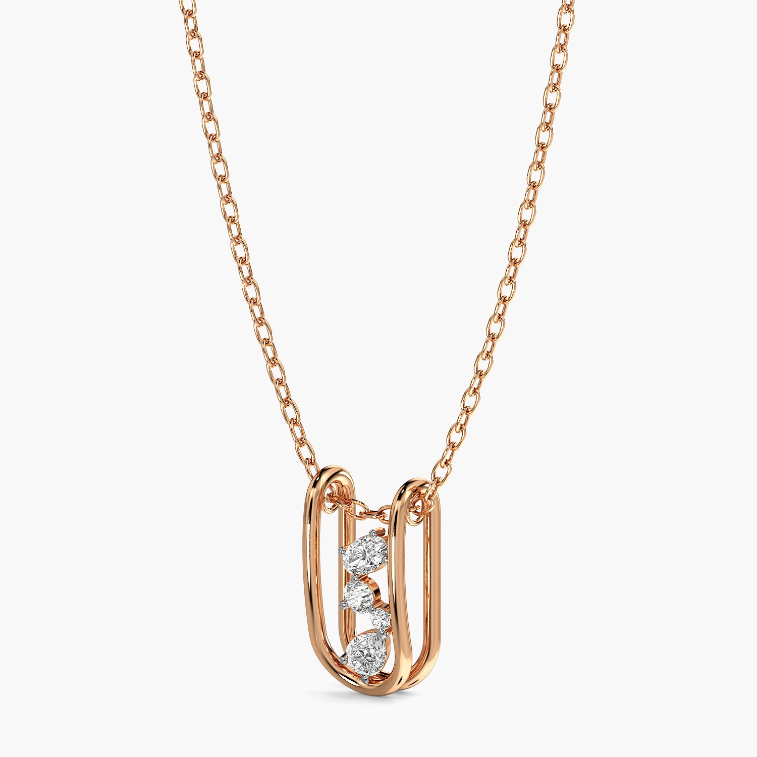 Diamond Cascade Pendant(With Chain)