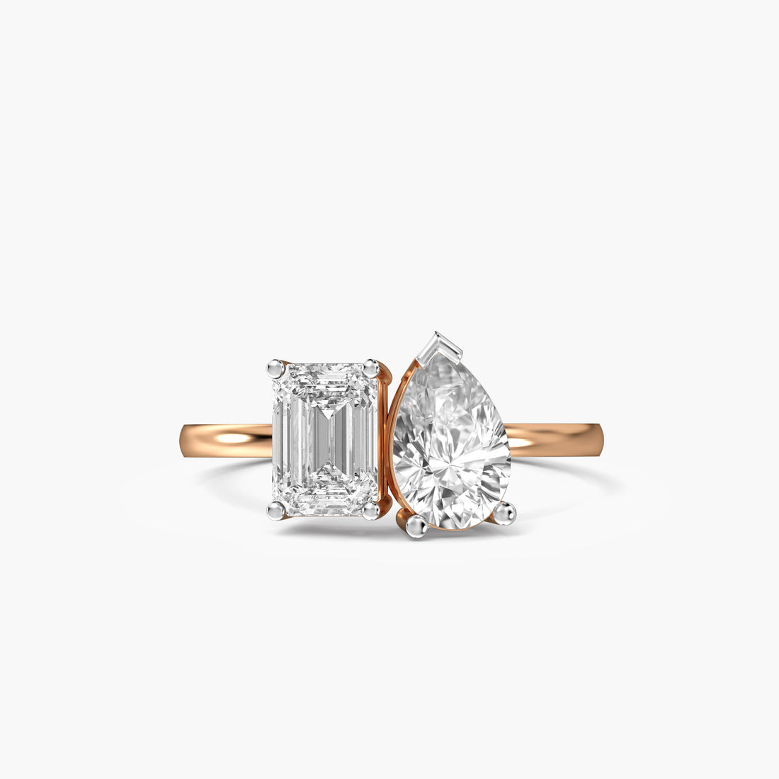 Toi et Moi – Pure Radiance Ring - Top View in Rose Gold - Diamond Ring by Moena