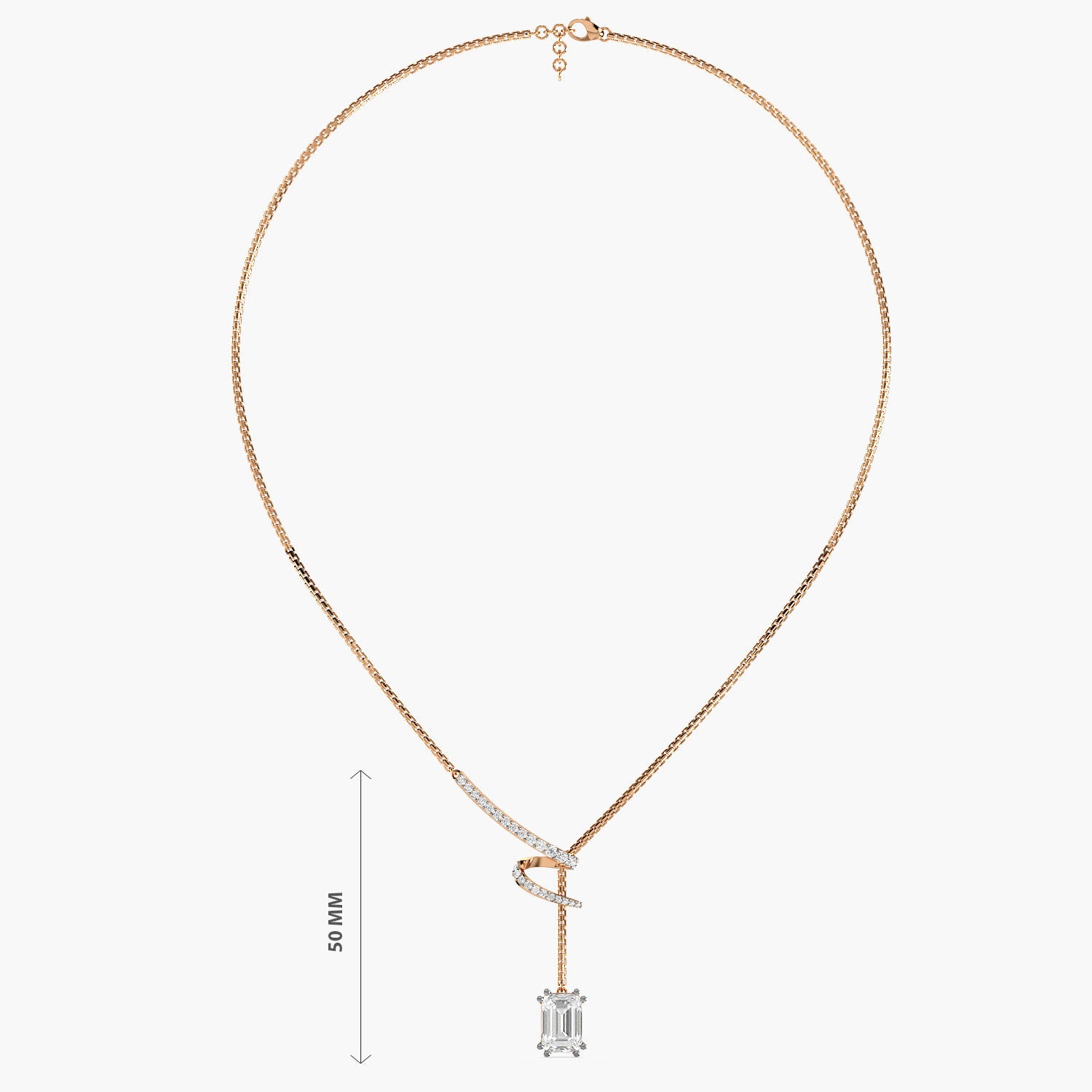 Twirl Drop Pendant Set(With Chain)