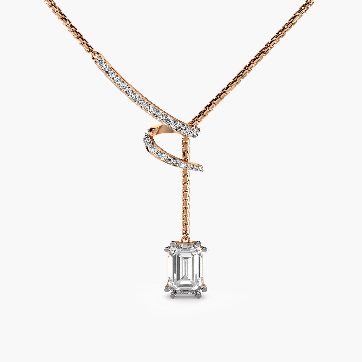 Twirl Drop Pendant Set(With Chain)