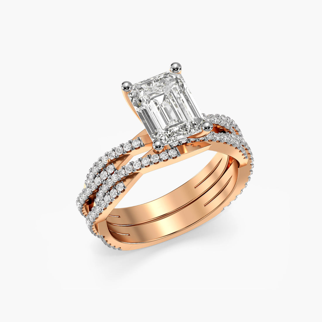 Empress Flame Ring - 3D View in Rose Gold - Diamond Ring by Moena