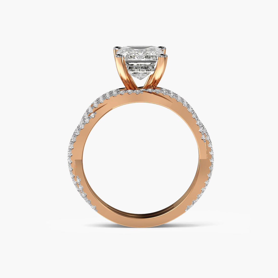 Empress Flame Ring - Front View in Rose Gold - Diamond Ring by Moena