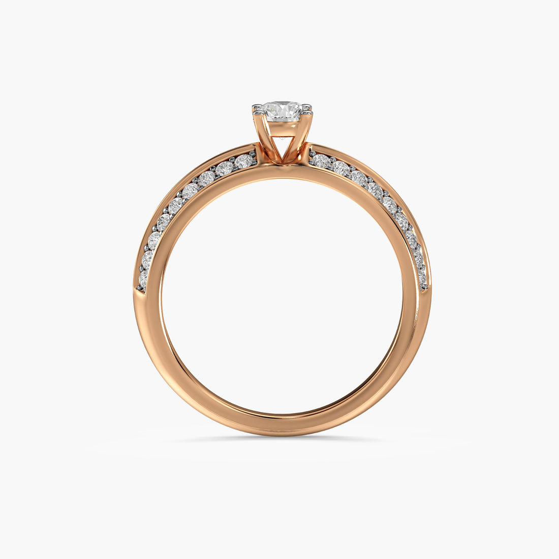 Radiant Duo Ring - Front View in Rose Gold - Radiant Diamond Ring by Moena