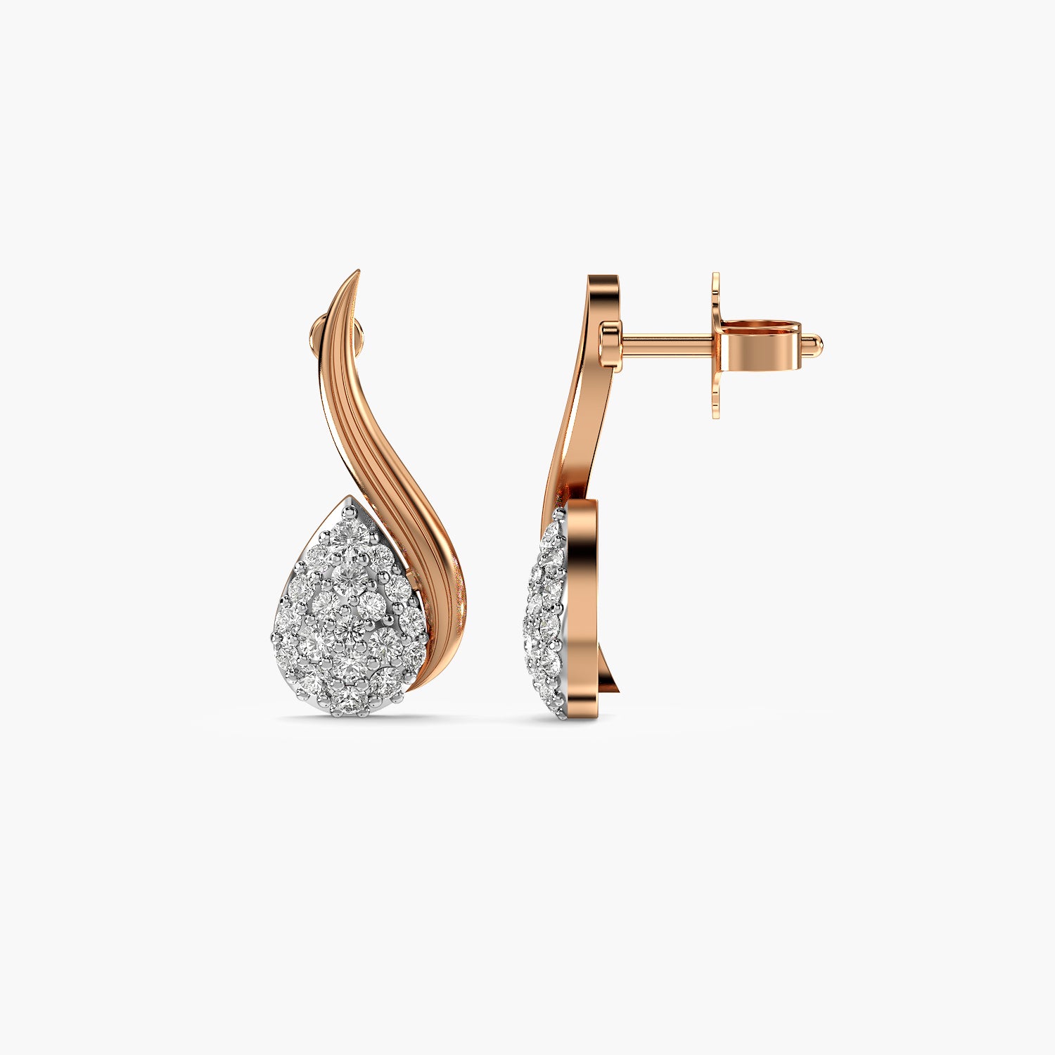 Curved Leaf Drop Stud